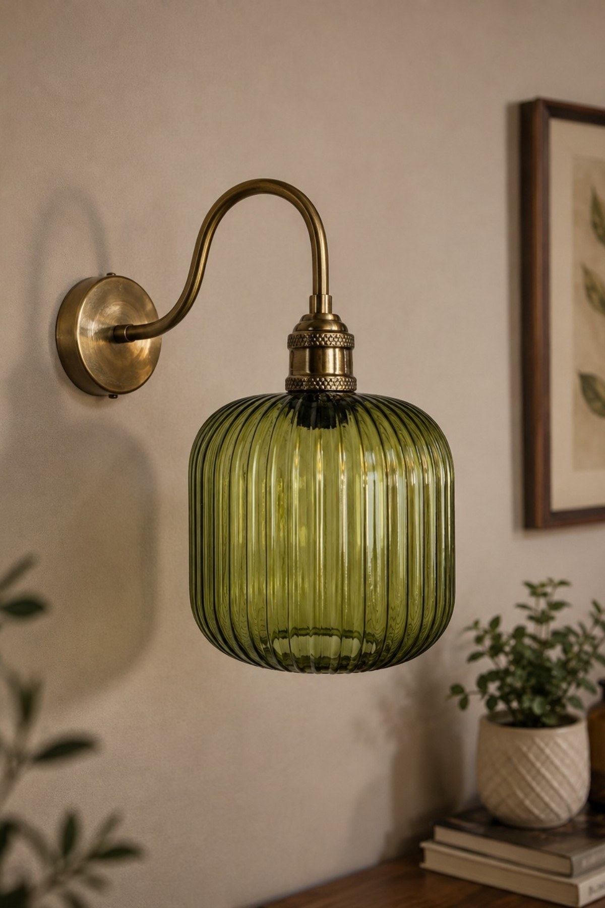 Mopa Yeşil Cam Aplik Duvar Lambası Modern Otel Cafe Vintage Salon Yatak Odası Merdiven Retro