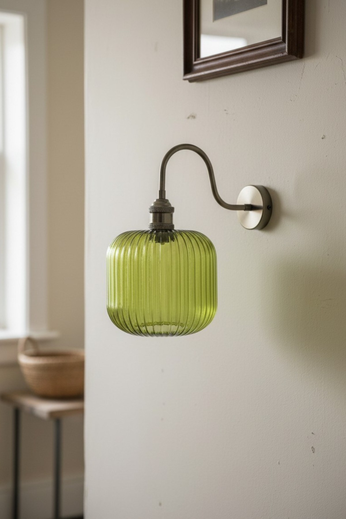 Mopa Yeşil Cam Aplik Duvar Lambası Modern Otel Cafe Vintage Salon Yatak Odası Merdiven Retro