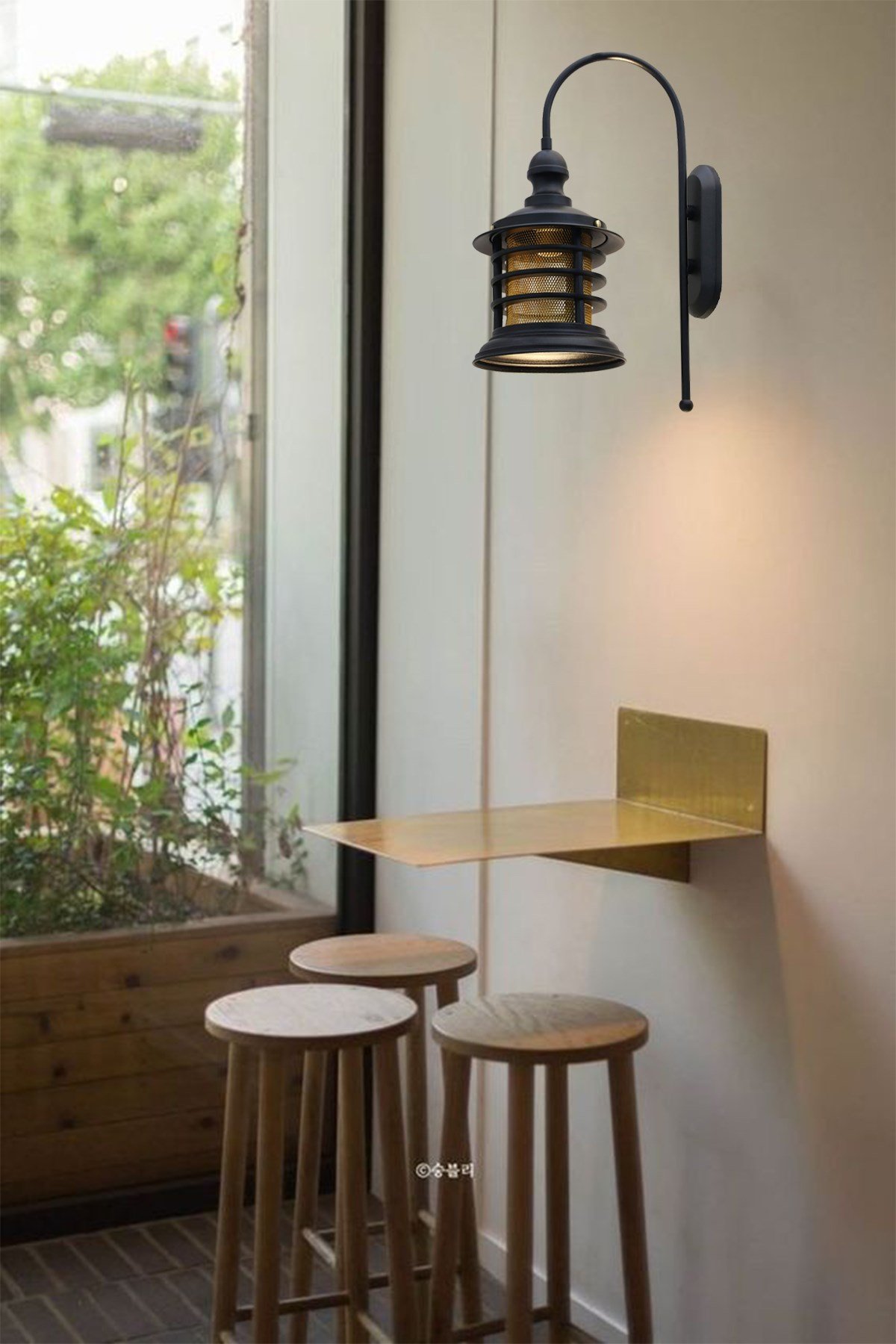 Nostalji Siyah Aplik Duvar Lambası Modern Otel Cafe Vintage Salon Yatak Odası Merdiven Retro