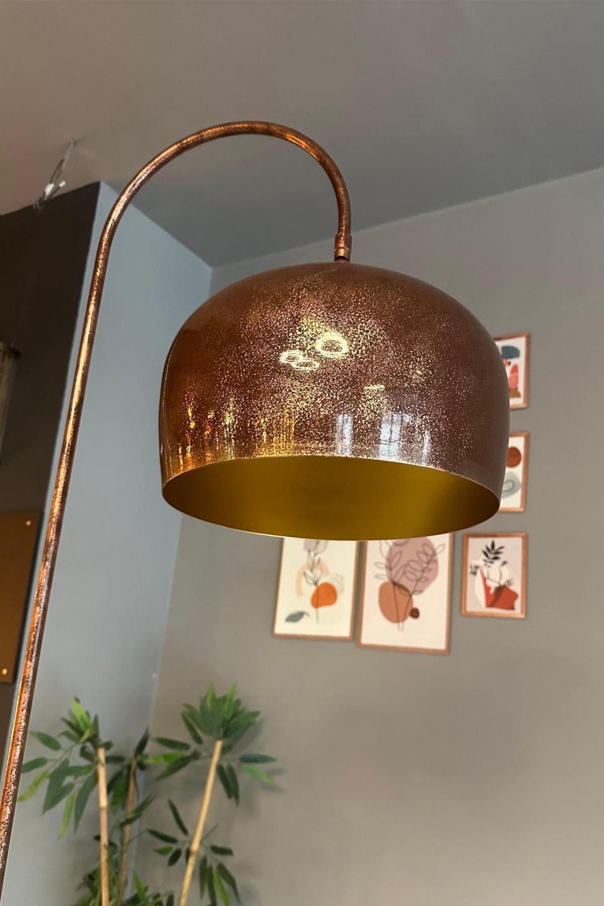 Patina Lambader Hareketli Başlık Modern Dekoratif Metal Oturma Odası Çalışma Odası Zemin Lambası