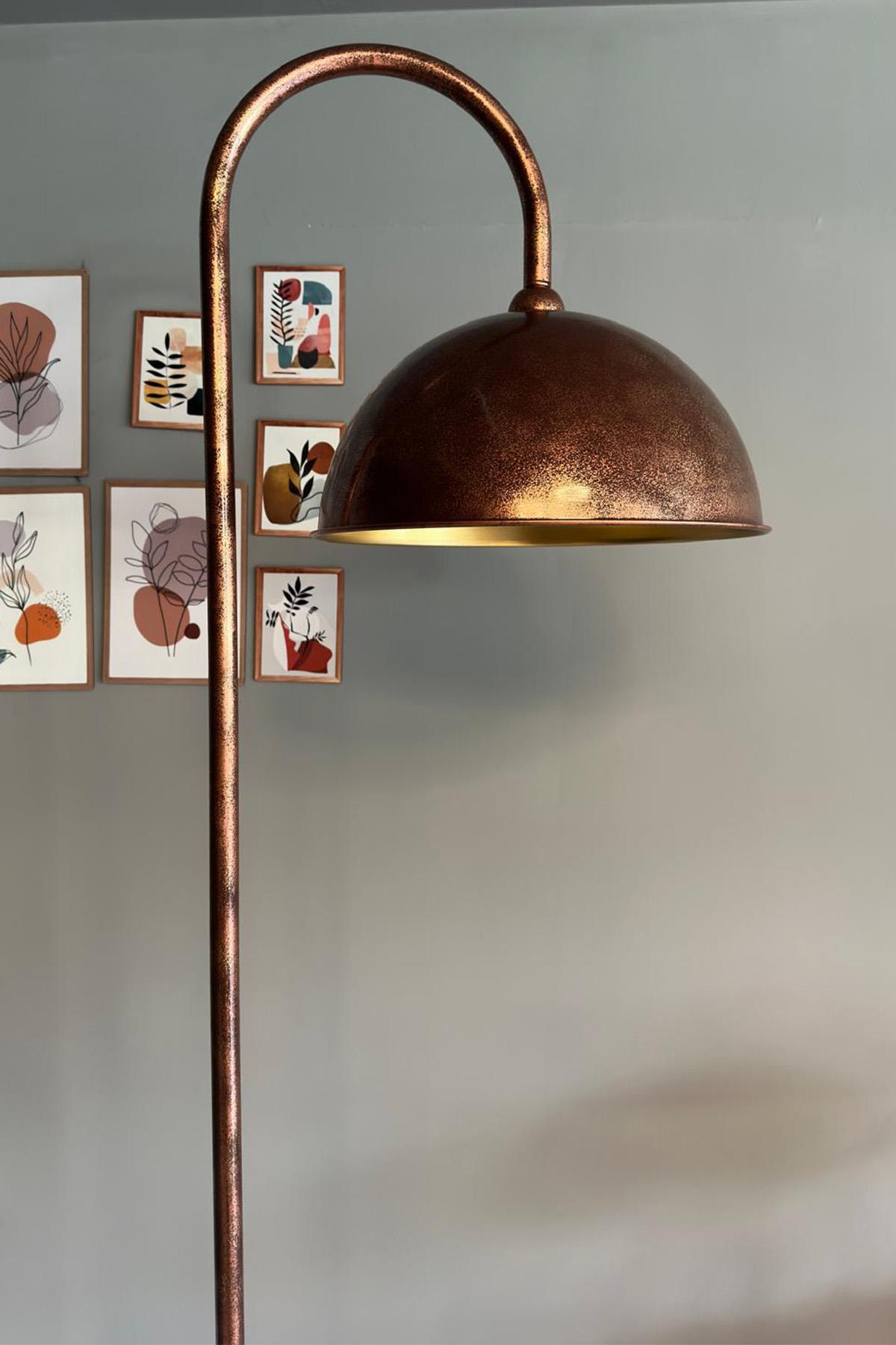 Patina Lambader Modern Dekoratif Metal Oturma Odası Çalışma Odası Zemin Lambası