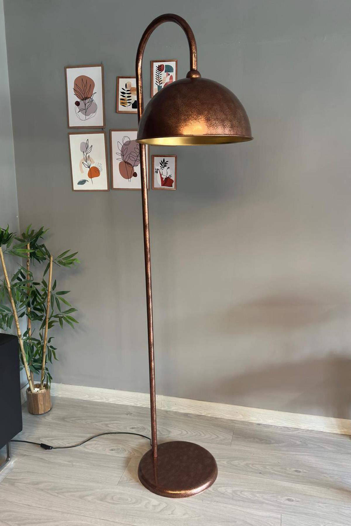 Patina Lambader Modern Dekoratif Metal Oturma Odası Çalışma Odası Zemin Lambası
