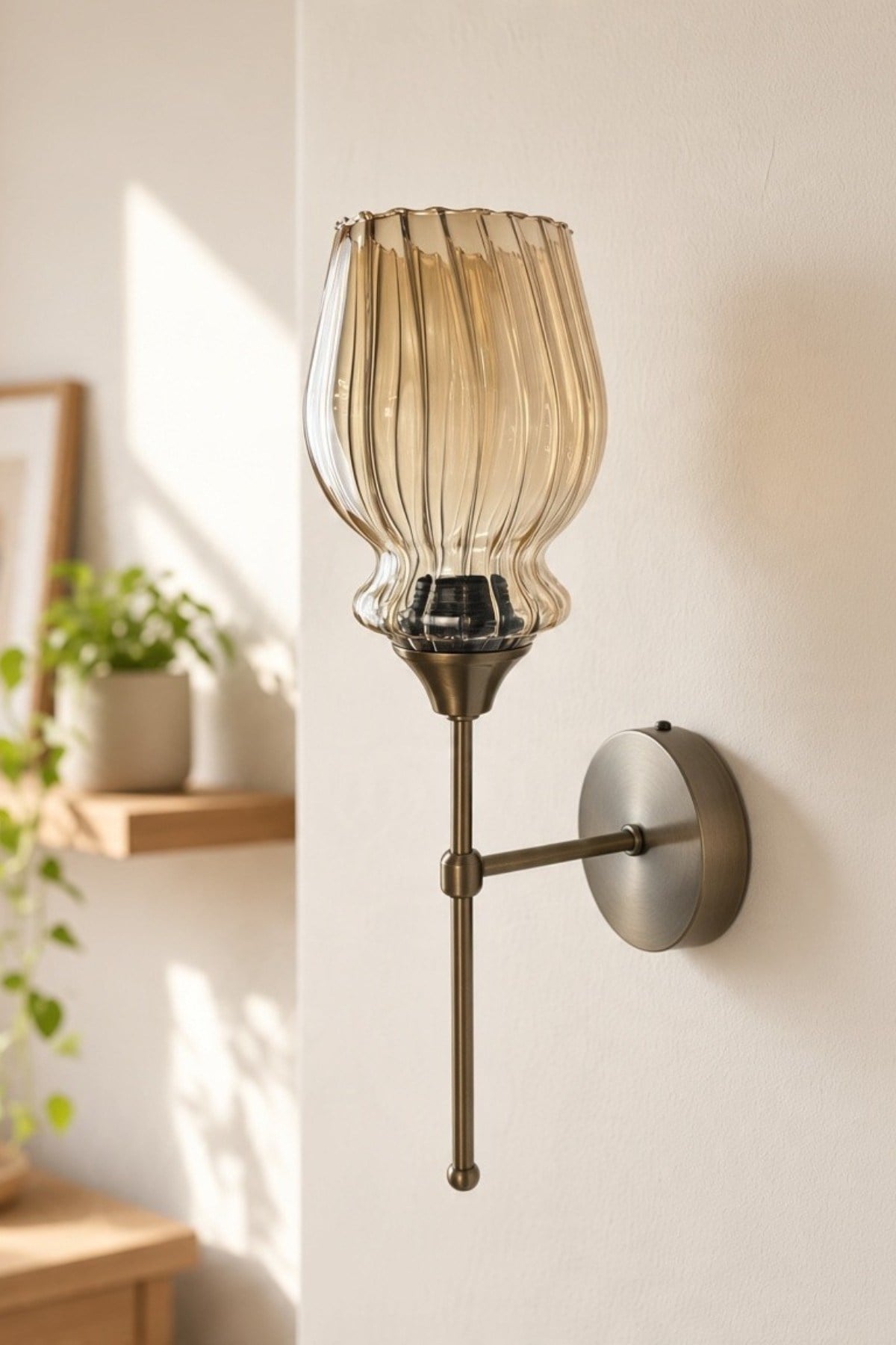 Petal Bal Cam Lumo Gövde Aplik Duvar Lambası Modern Otel Cafe Vintage Salon Yatak Odası Merdiven Retro