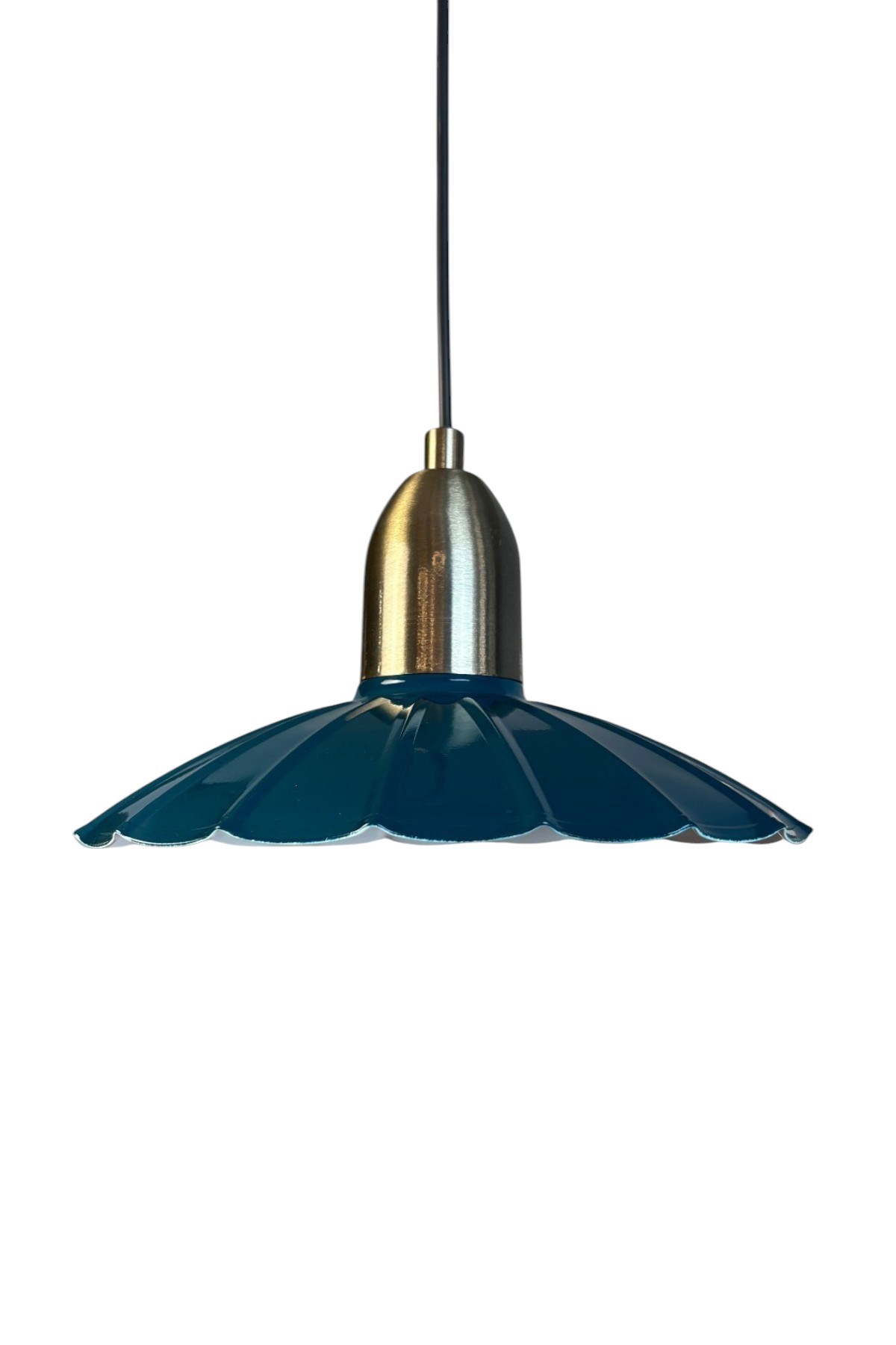 Risso Deniz Yeşili Metal Avize Eskitme Dome Başlık Tekli Sarkıt Aydınlatma