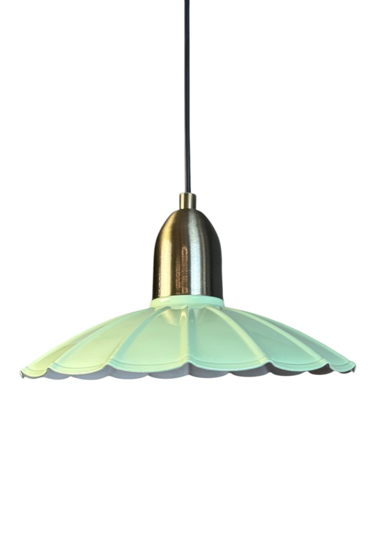 Risso Mint Yeşili Metal Avize Eskitme Dome Başlık Tekli Sarkıt Aydınlatma