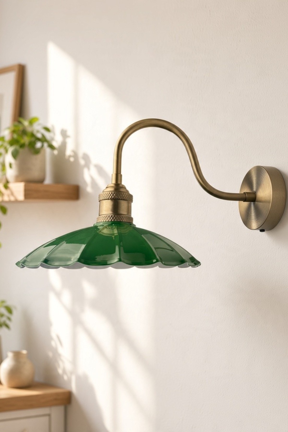 Risso Yeşil Eskitme S Kol Aplik Metal Rustik E27 Tekli Cafe Butik Lamba Aydınlatma