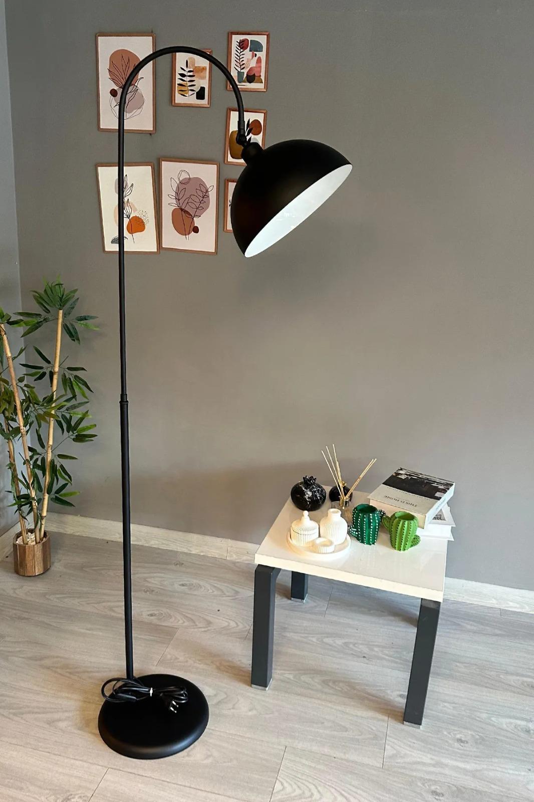 Siyah Lambader Hareketli Başlık Modern Dekoratif Metal Oturma Odası Çalışma Odası Lambası