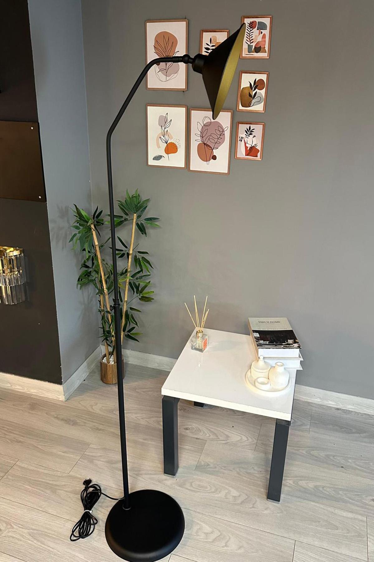 Siyah Lambader Hareketli Başlık Modern Dekoratif Metal Salon Oturma Odası Çalışma Odası Lambası