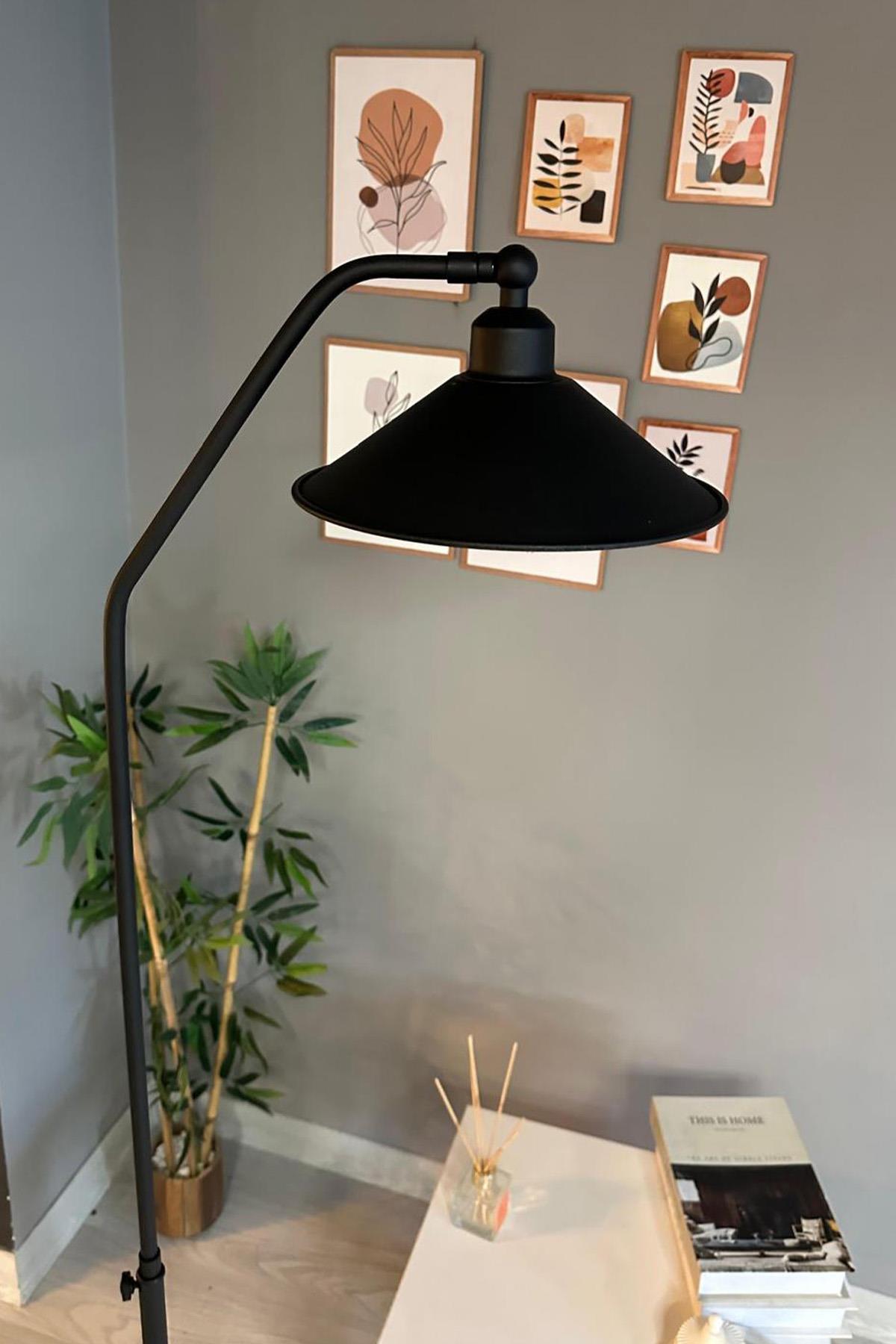 Siyah Lambader Hareketli Başlık Modern Dekoratif Metal Salon Oturma Odası Çalışma Odası Lambası