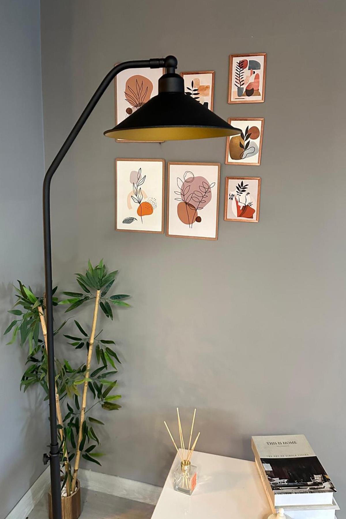 Siyah Lambader Hareketli Başlık Modern Dekoratif Metal Salon Oturma Odası Çalışma Odası Lambası