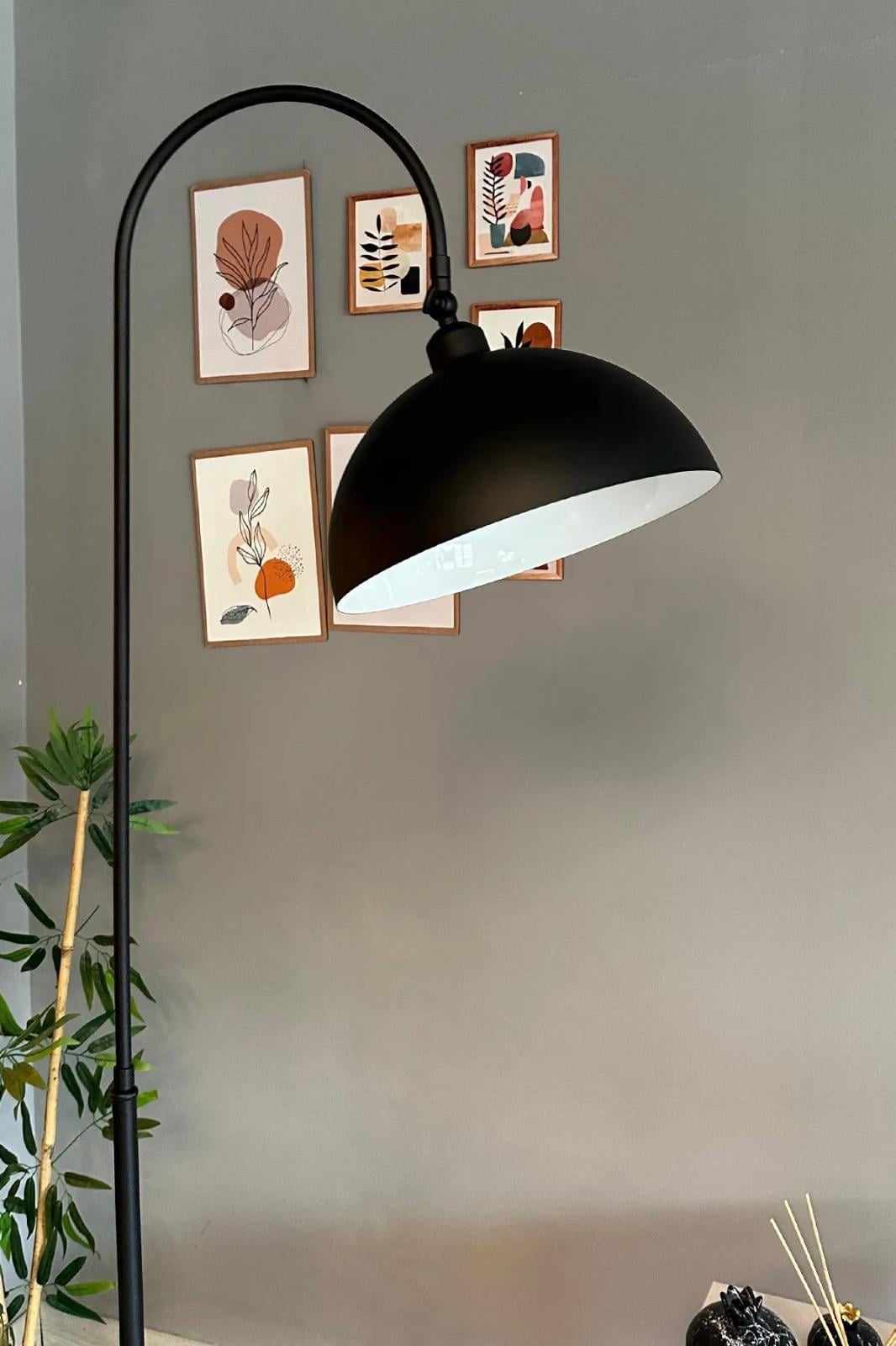 Siyah Lambader Hareketli Başlık Modern Dekoratif Metal Oturma Odası Çalışma Odası Lambası
