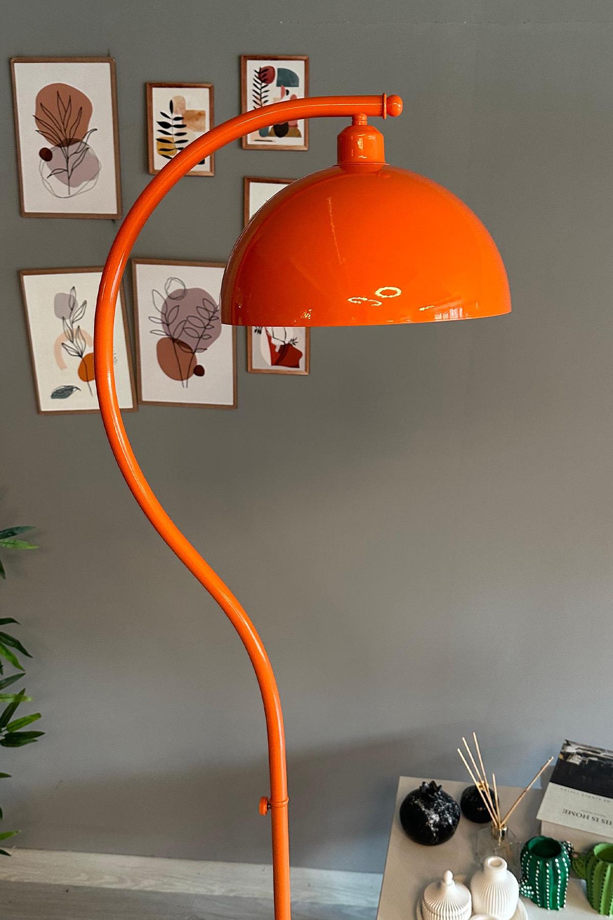 Turuncu Lambader Modern Dekoratif Metal Salon Oturma Odası Çalışma Odası Lambası