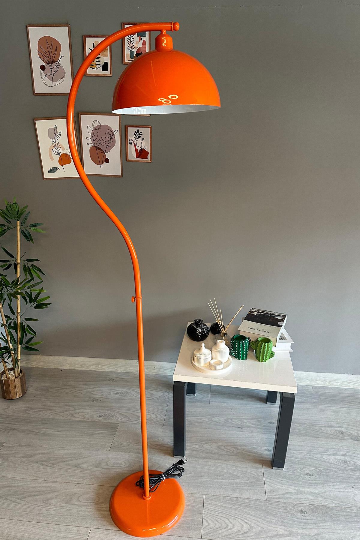 Turuncu Lambader Modern Dekoratif Metal Salon Oturma Odası Çalışma Odası Lambası