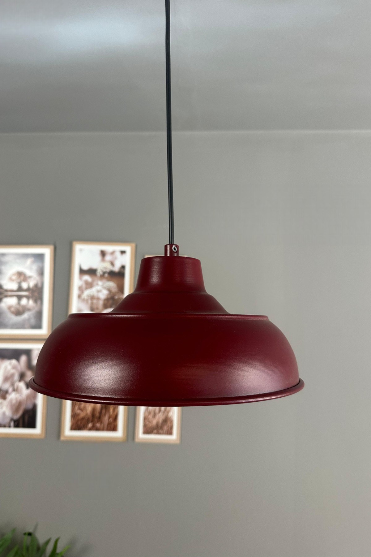 Veluna Vişne Çürüğü Tekli Avize Retro Sarkıt Ofis Showroom Salon Mutfak Avizeleri
