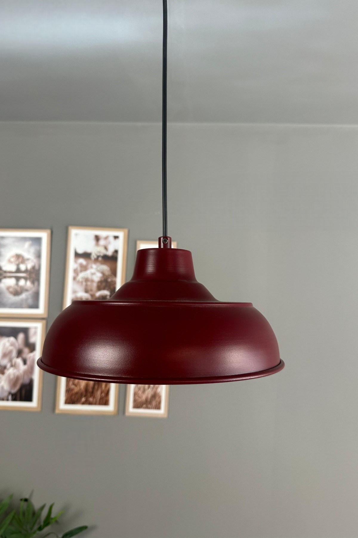 Veluna Vişne Çürüğü Tekli Avize Retro Sarkıt Ofis Showroom Salon Mutfak Avizeleri
