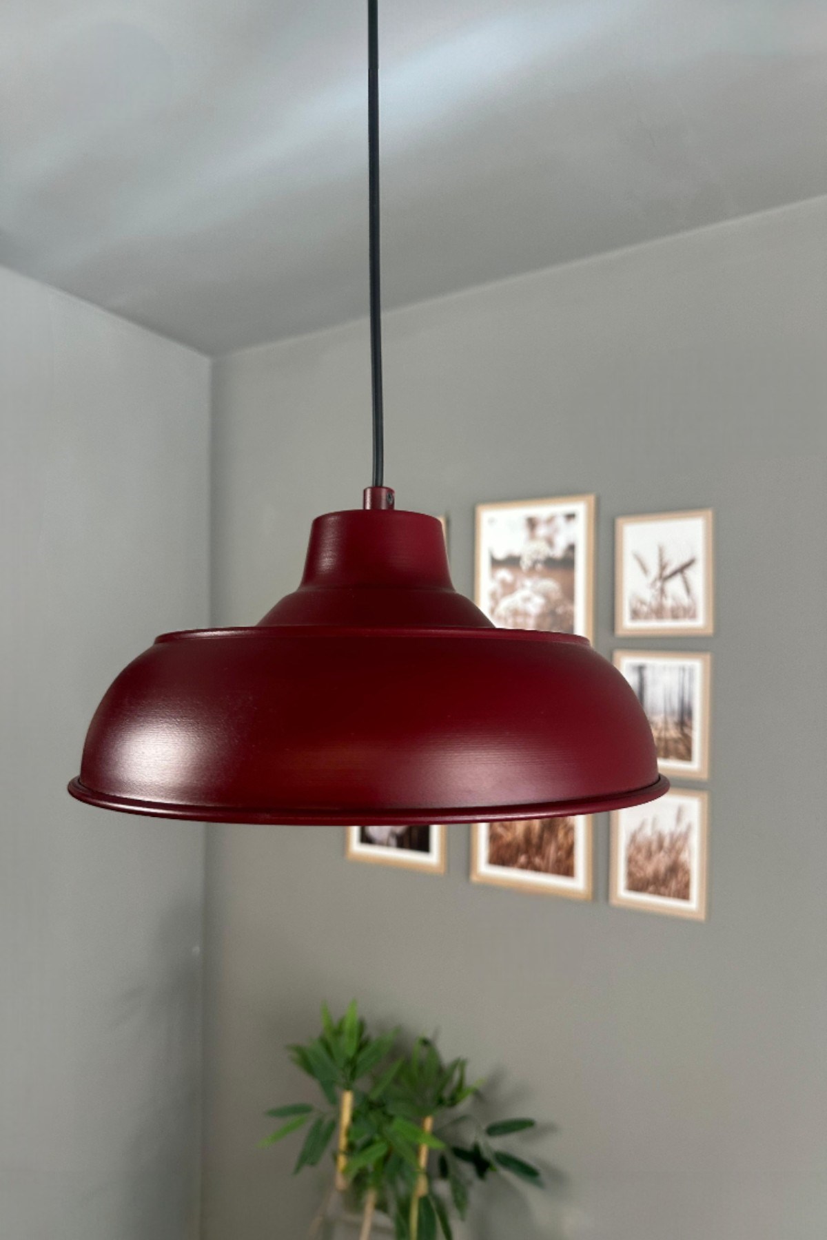 Veluna Vişne Çürüğü Tekli Avize Retro Sarkıt Ofis Showroom Salon Mutfak Avizeleri
