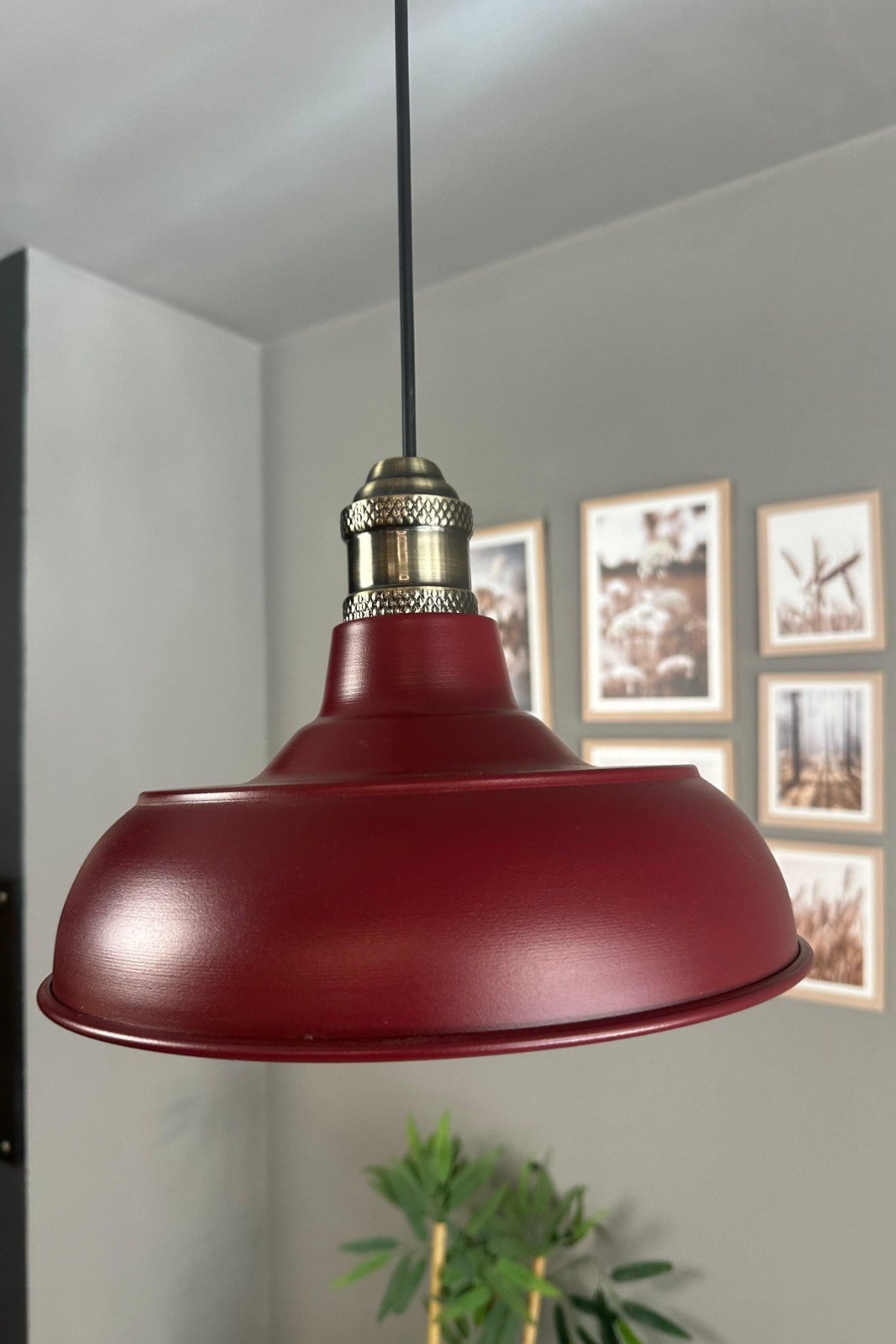 Veluna Vişne Çürüğü Tekli Eskitme Lale Başlık Avize Retro Sarkıt Showroom Salon Mutfak Avizeleri