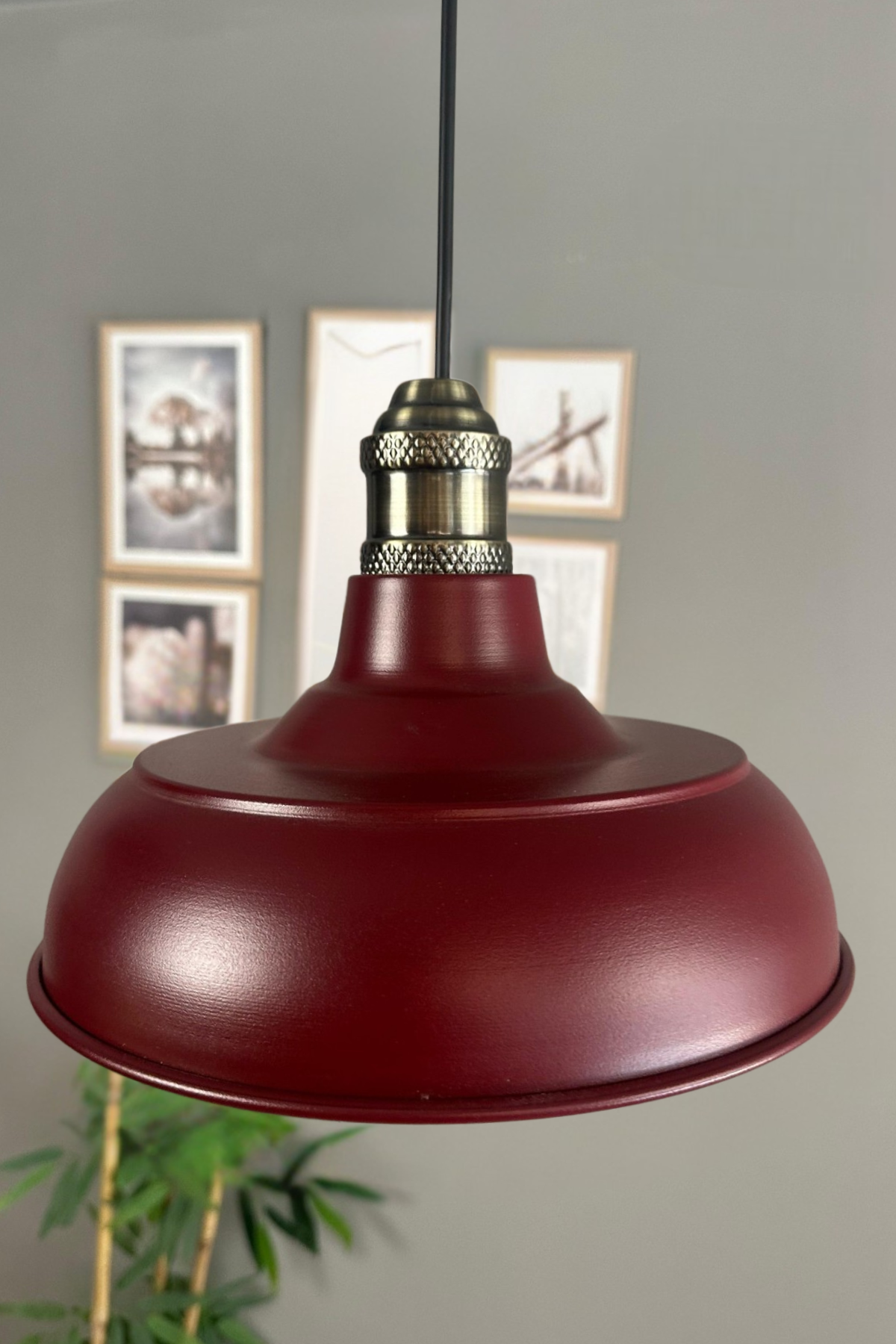 Veluna Vişne Çürüğü Tekli Eskitme Lale Başlık Avize Retro Sarkıt Showroom Salon Mutfak Avizeleri