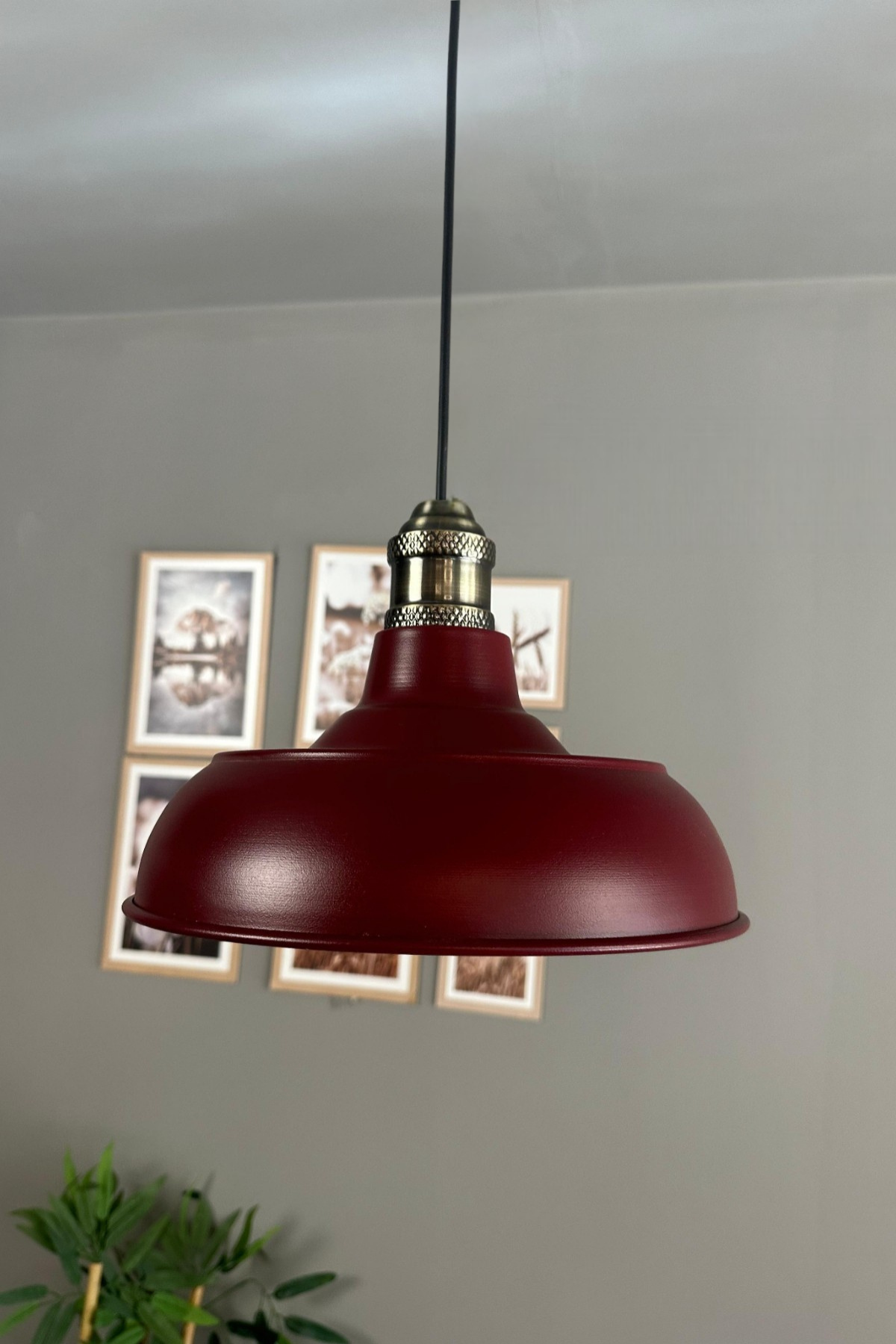 Veluna Vişne Çürüğü Tekli Eskitme Lale Başlık Avize Retro Sarkıt Showroom Salon Mutfak Avizeleri