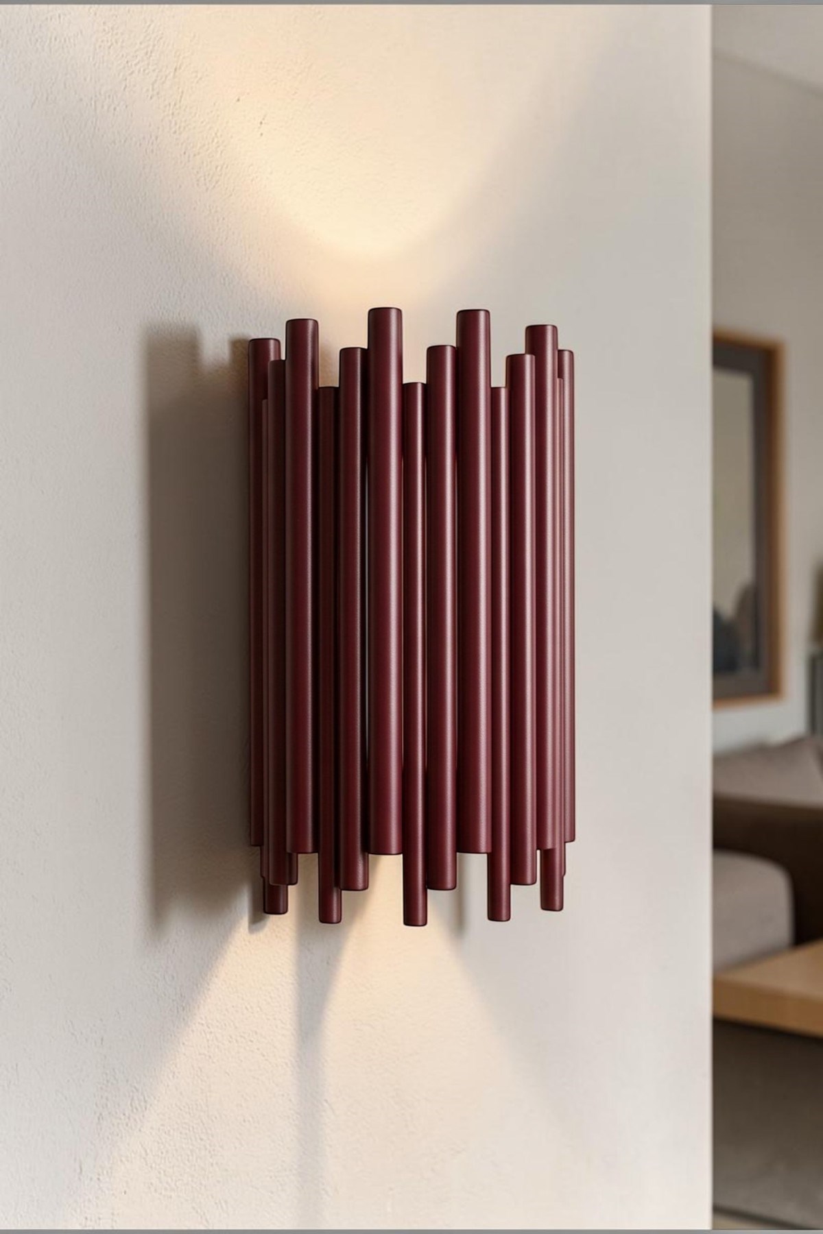Vonita Vişne Çürüğü Rengi Metal Modern E14 Tekli Duvar Apliği