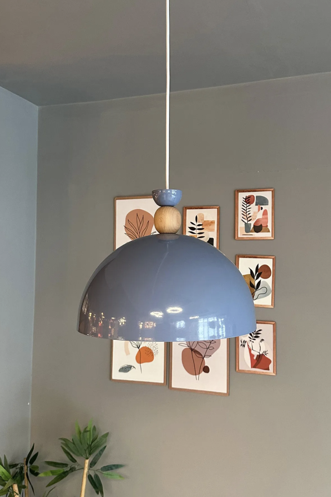 Yimpi Bebek Mavisi Avize Tekli Sarkıt Salon Kuaför Cafe Dekoratif Aydınlatma Pastane