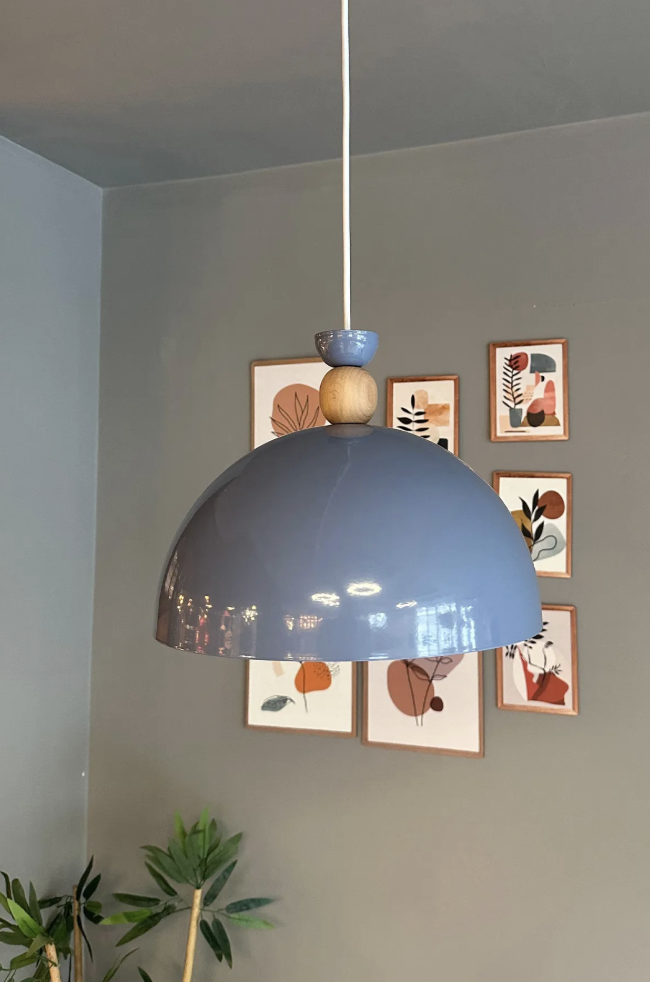 Yimpi Bebek Mavisi Avize Tekli Sarkıt Salon Kuaför Cafe Dekoratif Aydınlatma Pastane