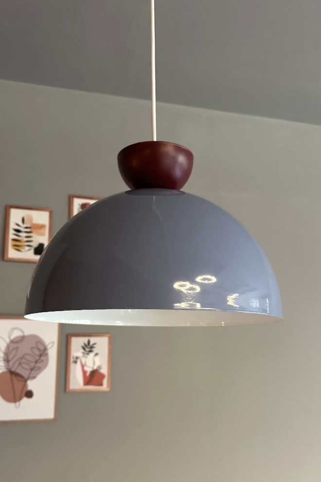 Yimpi Bebek Mavisi Avize Vişne Çürüğü Şapka Tekli Sarkıt Salon Kuaför Dekoratif Aydınlatma Pastane
