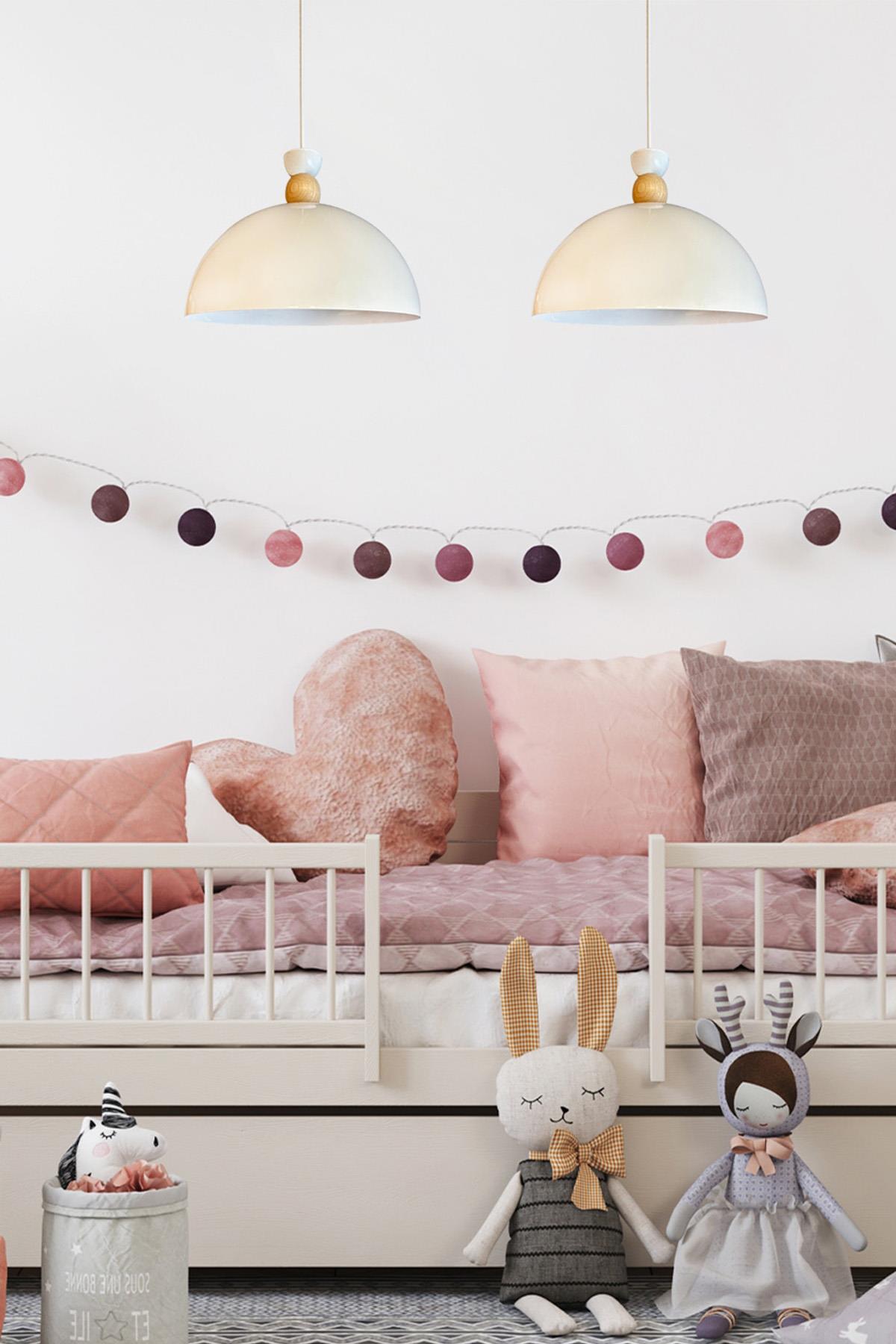 Yimpi Beyaz Avize Tekli Sarkıt Salon Mutfak Kuaför Cafe Lamba Dekoratif Aydınlatma Pastane