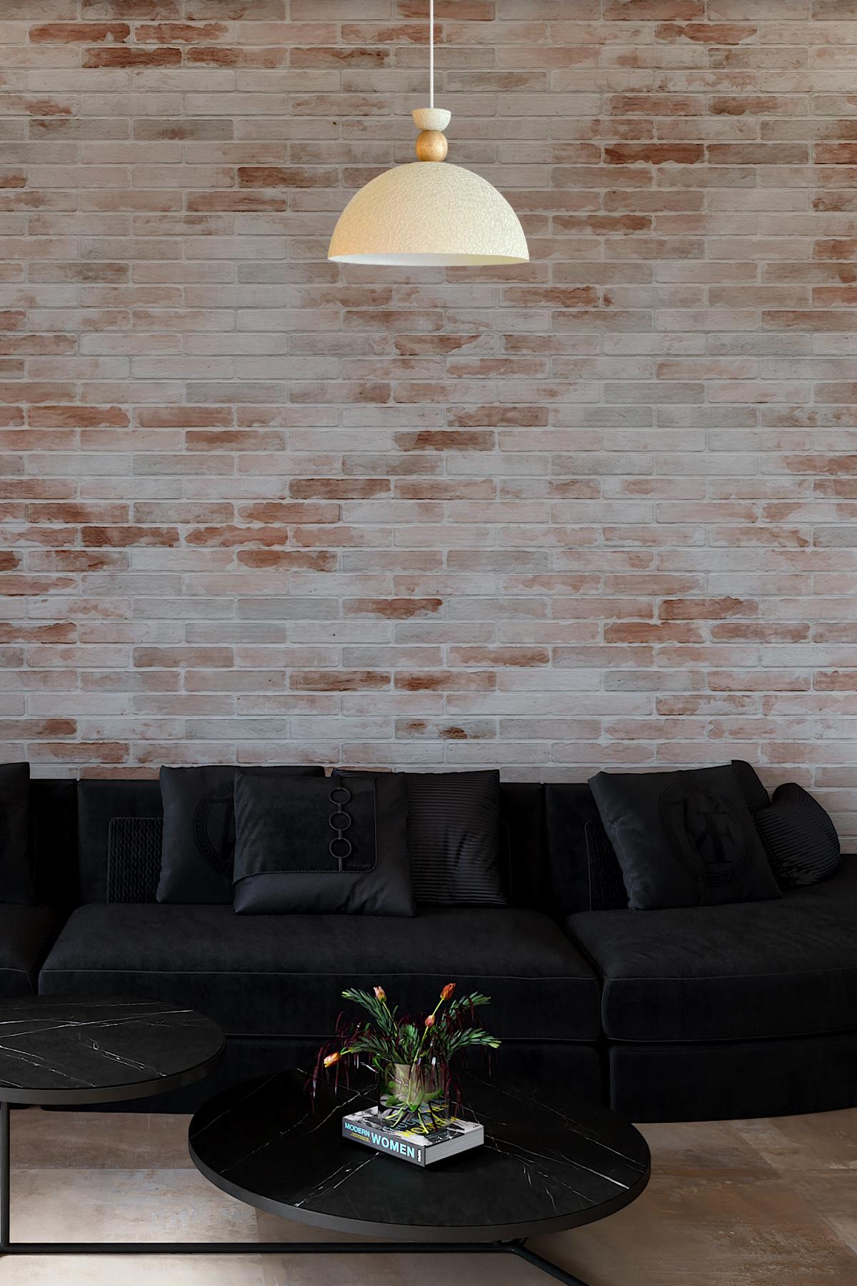 Yimpi Dokulu Açık Krem Avize Tekli Sarkıt Salon Mutfak Kuaför Cafe Lamba Dekoratif Aydınlatma Pastane