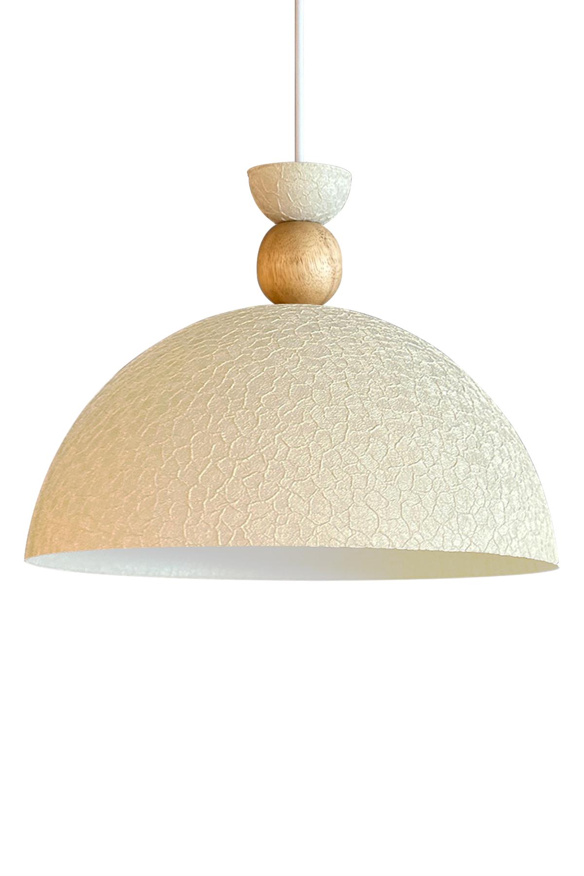 Yimpi Dokulu Açık Krem Avize Tekli Sarkıt Salon Mutfak Kuaför Cafe Lamba Dekoratif Aydınlatma Pastane