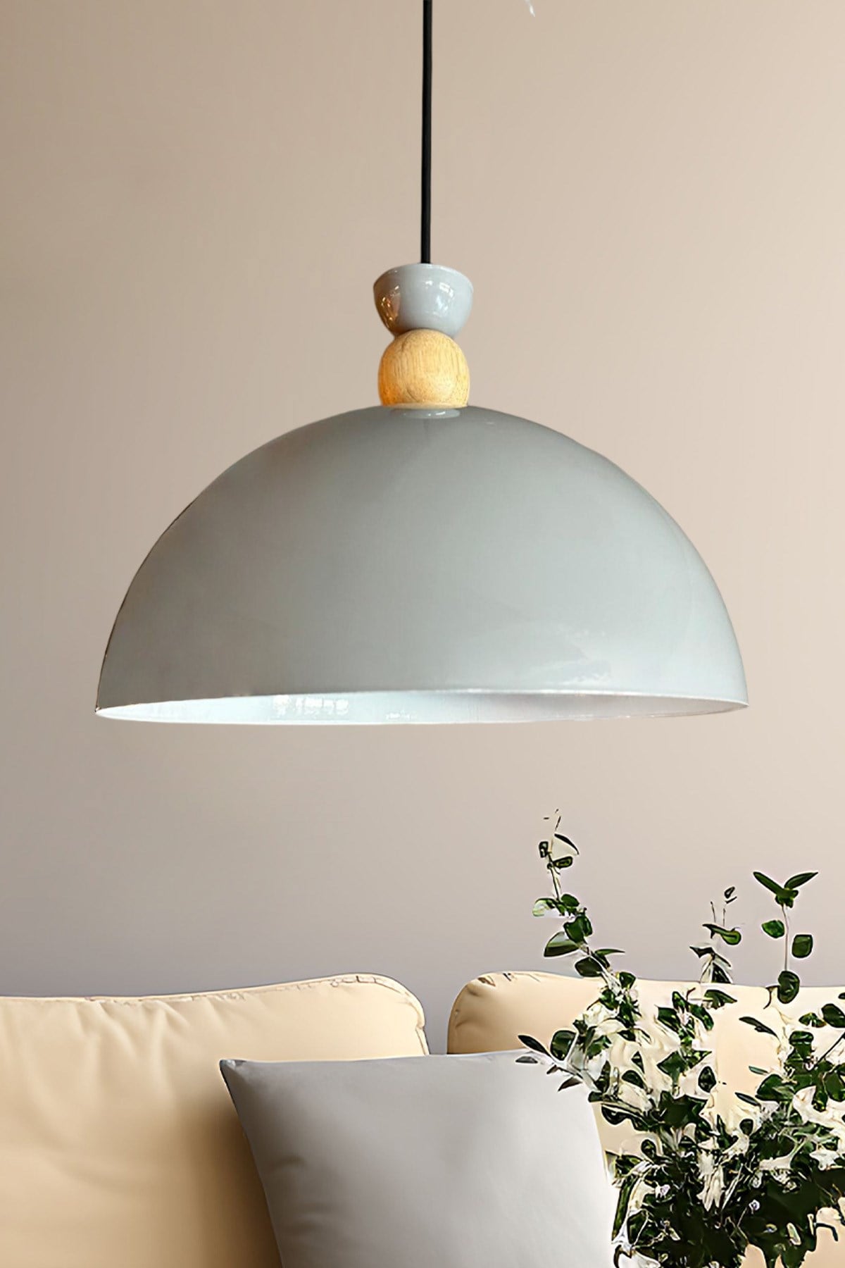 Yimpi Gri Metal Modern Tekli Sarkıt Avize 30 cm E27