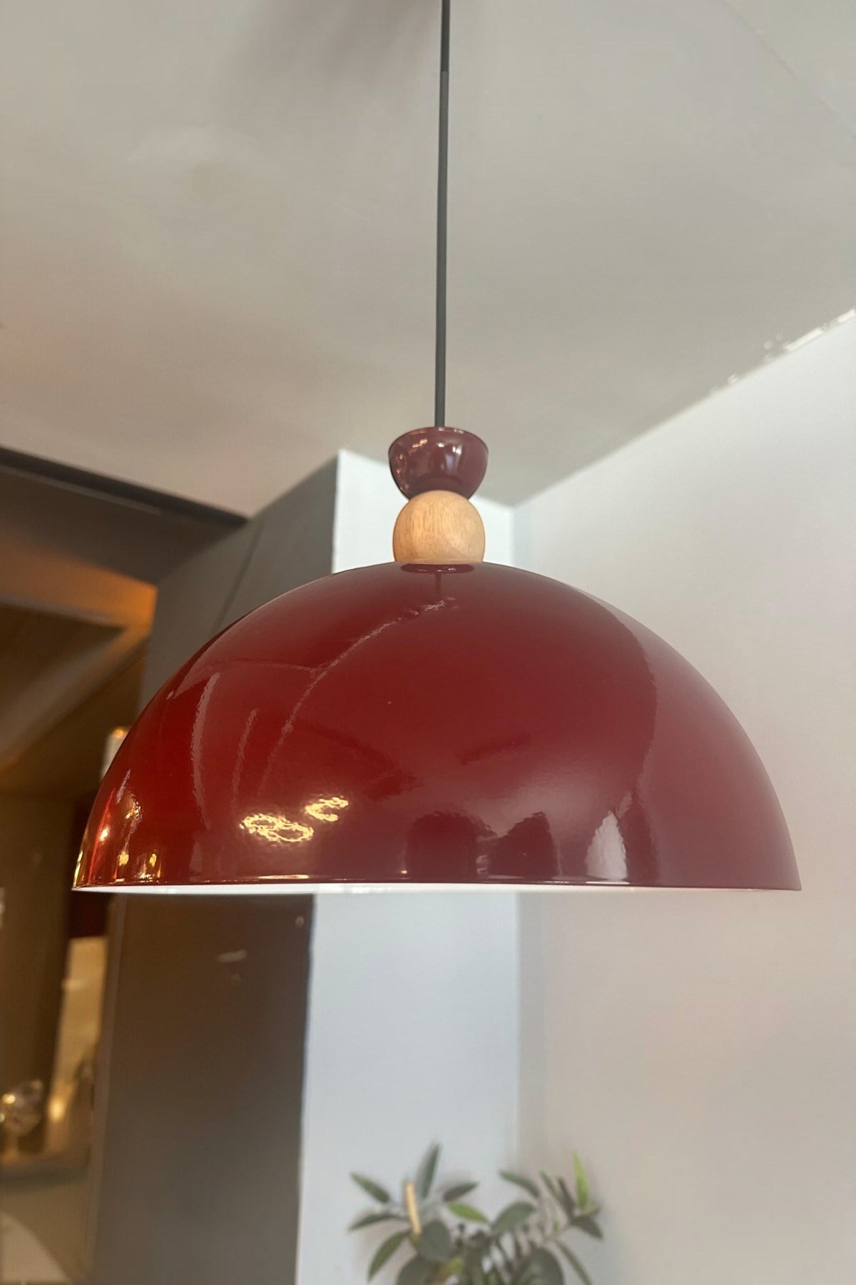 Yimpi Parlak Vişne Avize Tekli Sarkıt Salon Kuaför Cafe Dekoratif Aydınlatma Pastane