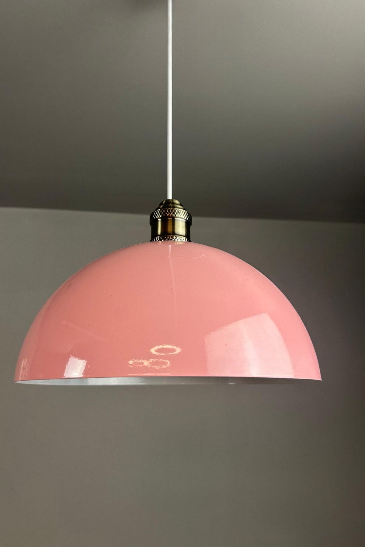Yimpi Pembe Avize Tekli Sarkıt Eskitme Lale Başlık Salon Mutfak Kuaför Lamba Dekoratif Aydınlatma