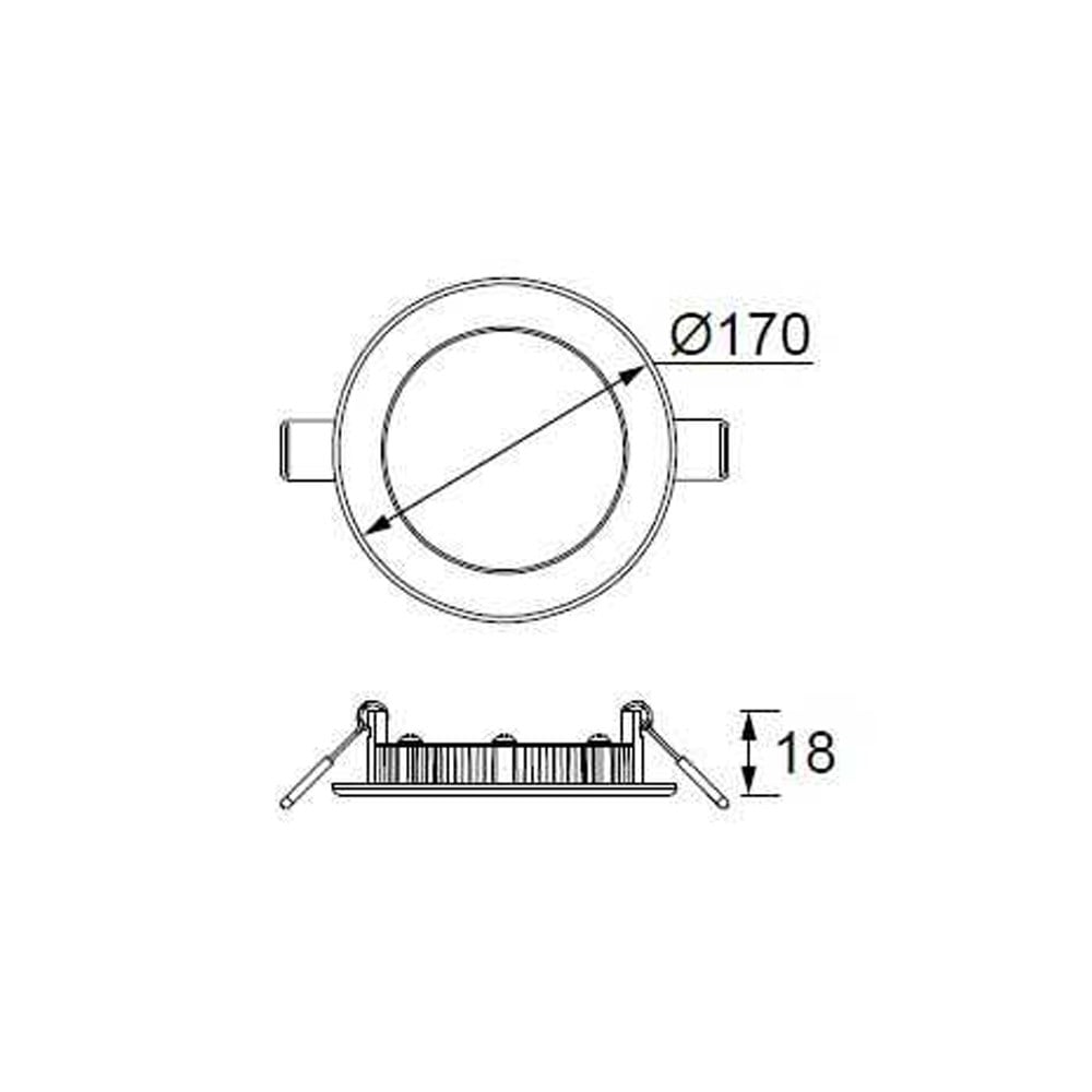 Jupiter 12W Sıva Altı Yuvarlak Led Panel LD472 B, S