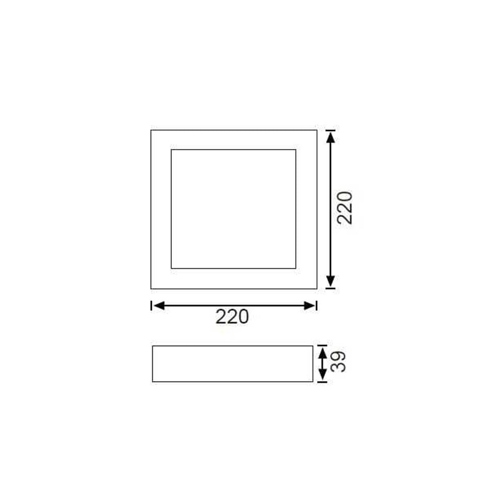 Jupiter 18W Kare Sıva Üstü Led Panel LC455 B, S