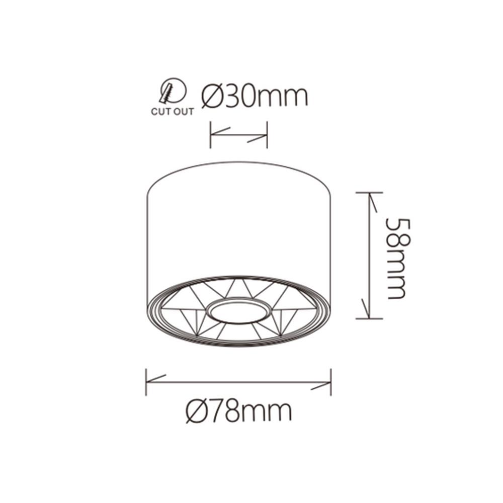 Jupiter Sıva Üstü LED Tavan Armatürü LC500 B&SK