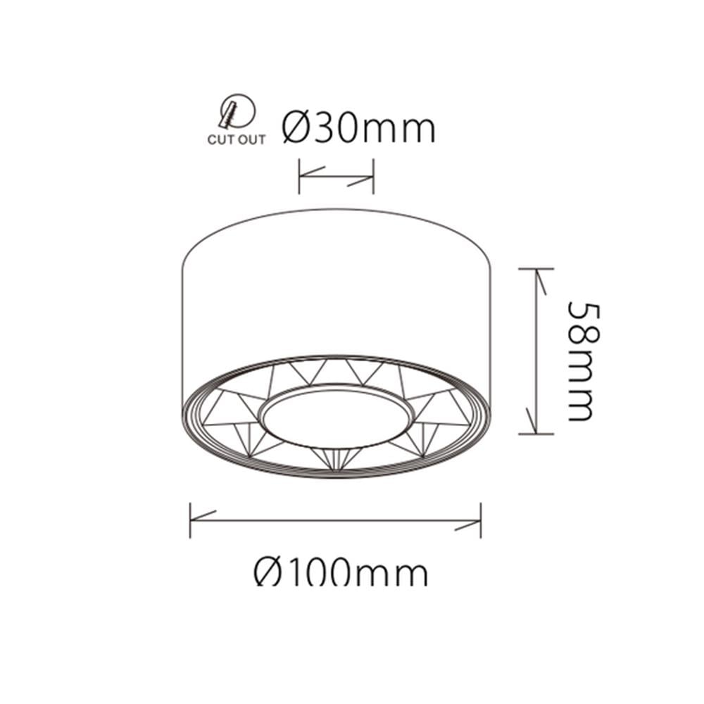 Jupiter Sıva Üstü LED Tavan Armatürü LC501 B&S