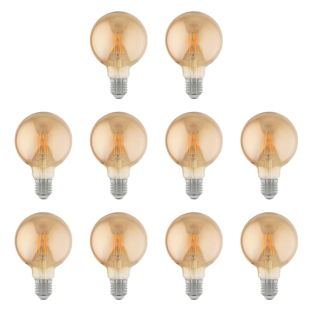 Led Lamp 4W 220V E27 G95 Rustik LED Ampul Amber 10'lu Paket