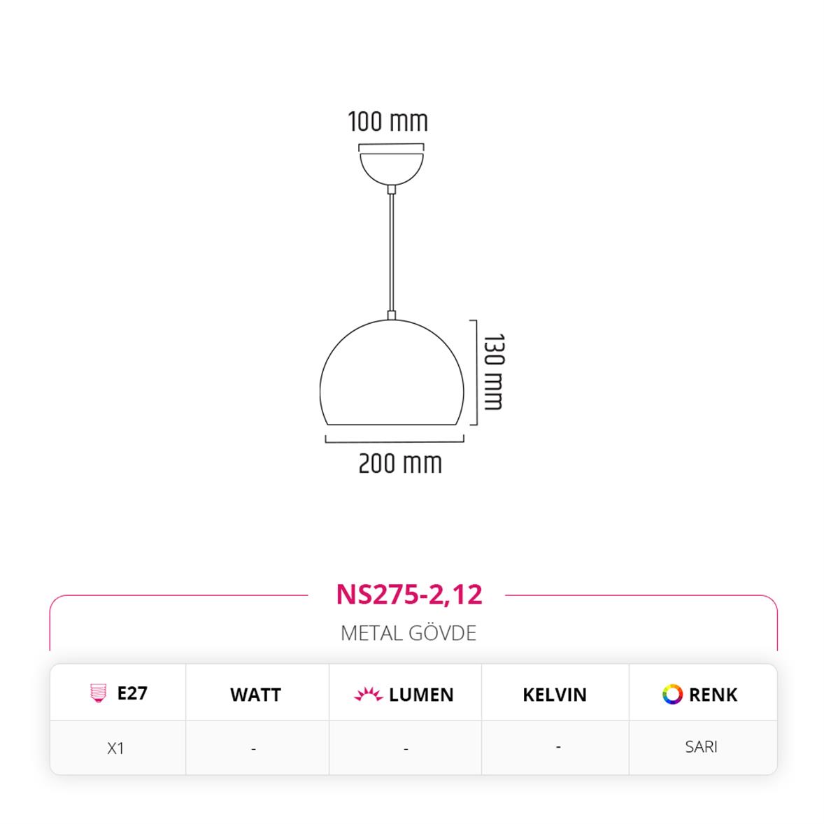 Nevo 20 Cm Tekli Top Sarkıt Sarı NS275-2