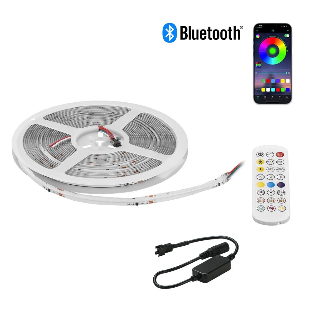 Nevo 24V İç Mekan Animasyonlu RGB COB Şerit LED  10 Mt. NL150-24RGB