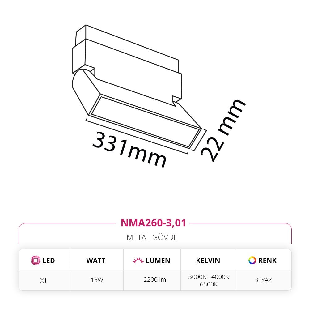 Nevo 48V Akordiyon Linear Magnet Armatür Beyaz NMA260-3