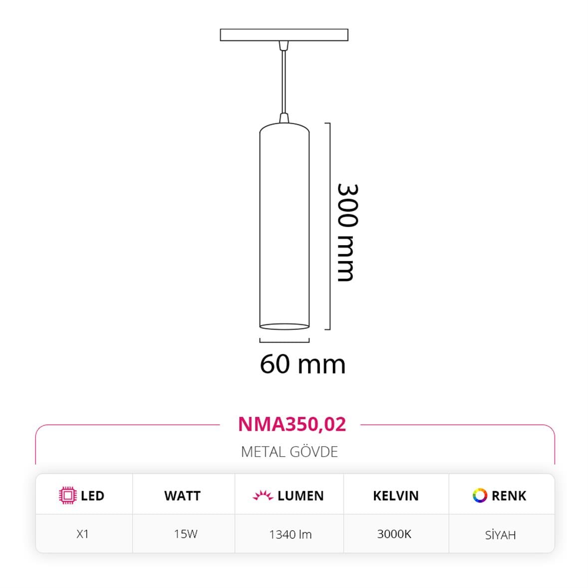 Nevo 48V Tekli Magnet Sarkıt Siyah NMA350