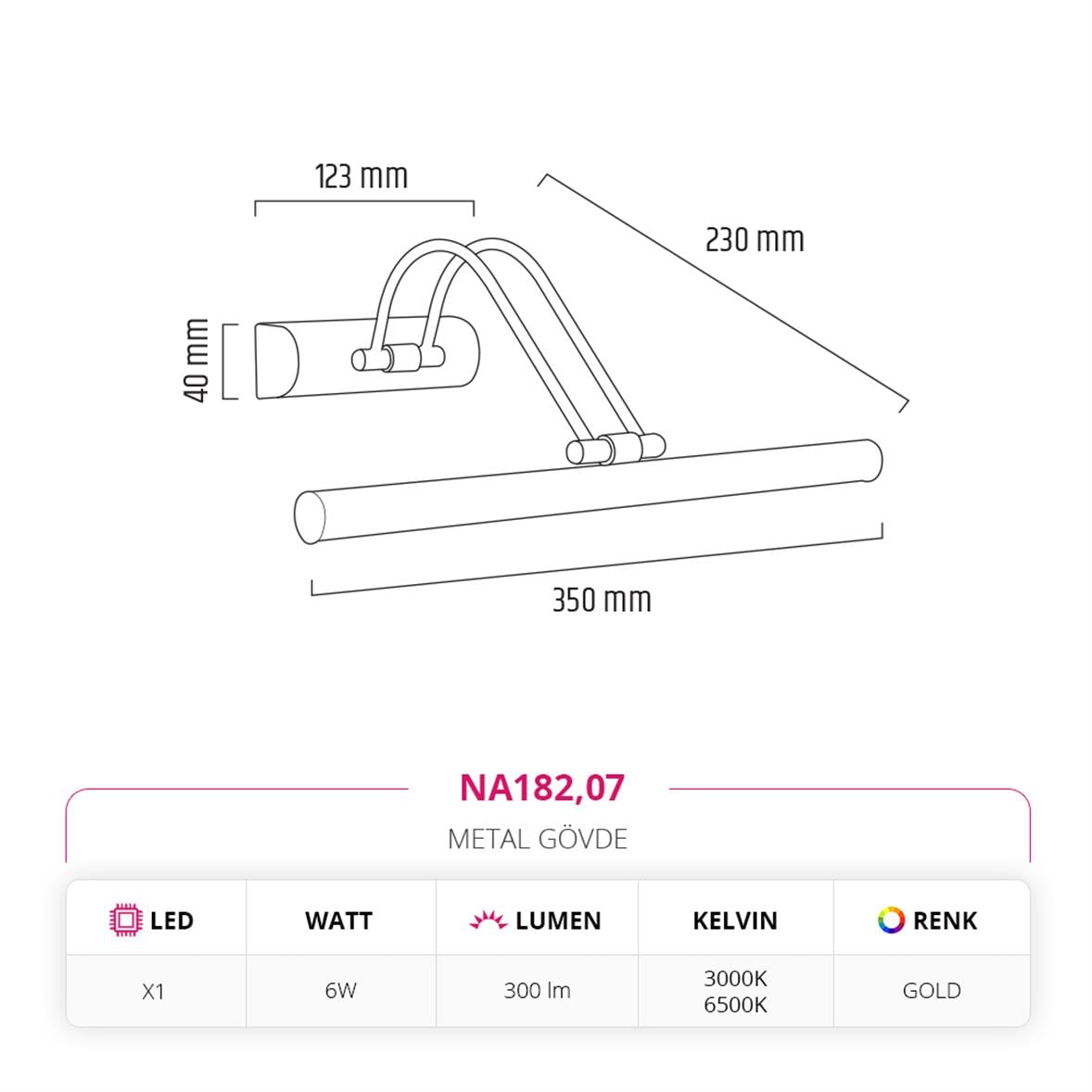 Nevo Dekoratif Gold Tablo Aplik NA182