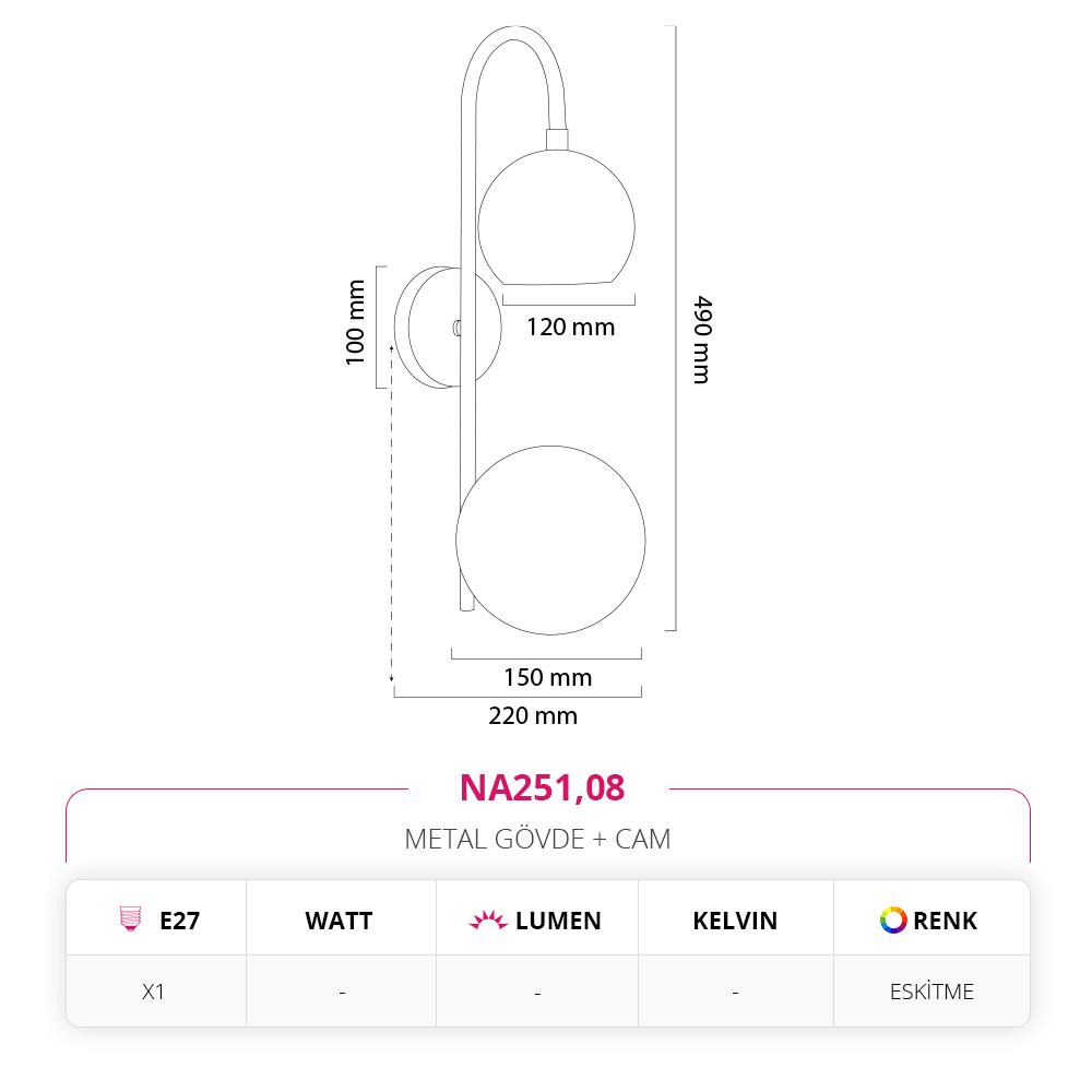 Nevo Dekoratif İç Mekan Aplik Eskitme NA251