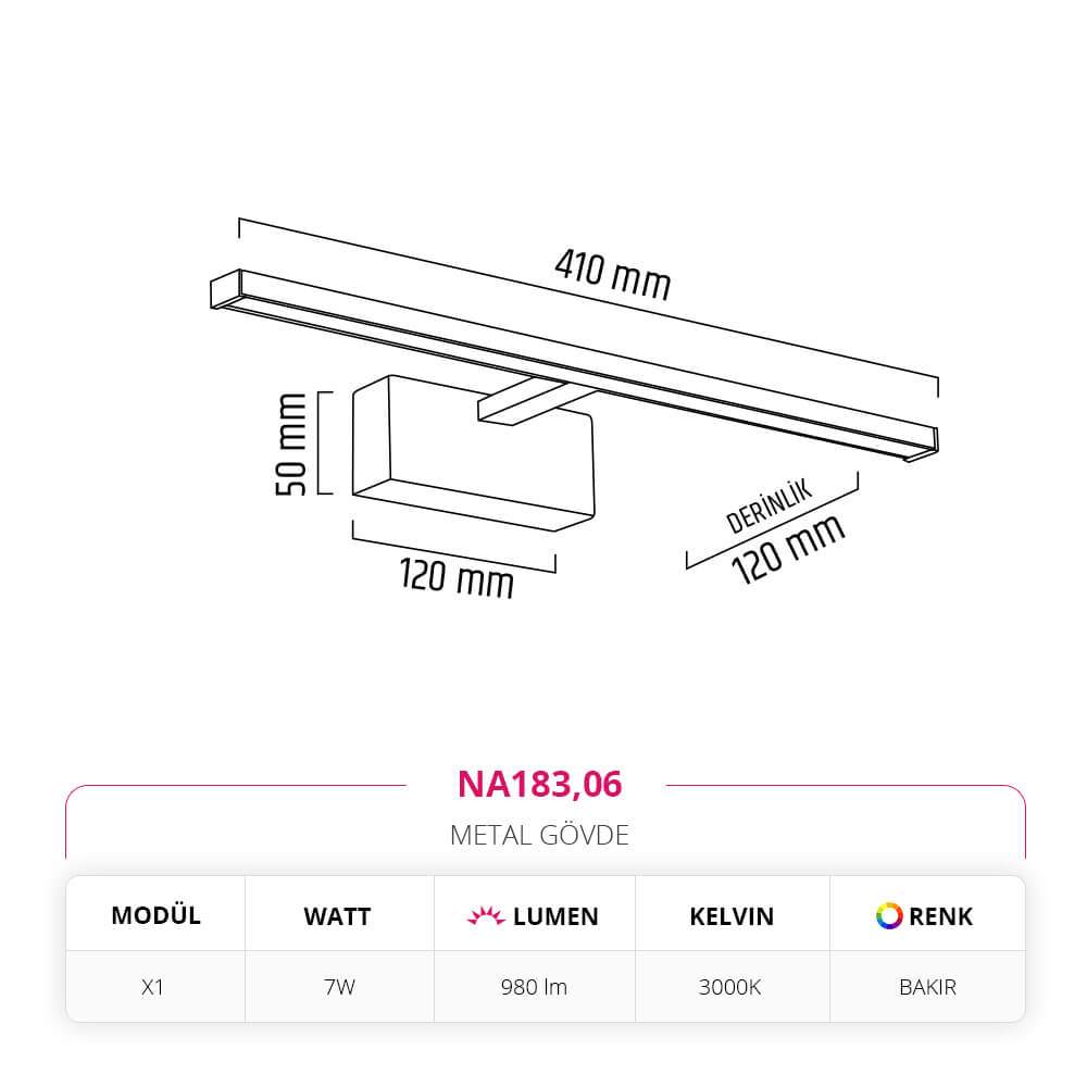 Nevo Dekoratif İç Mekan Aplik Rose Gold NA183,06