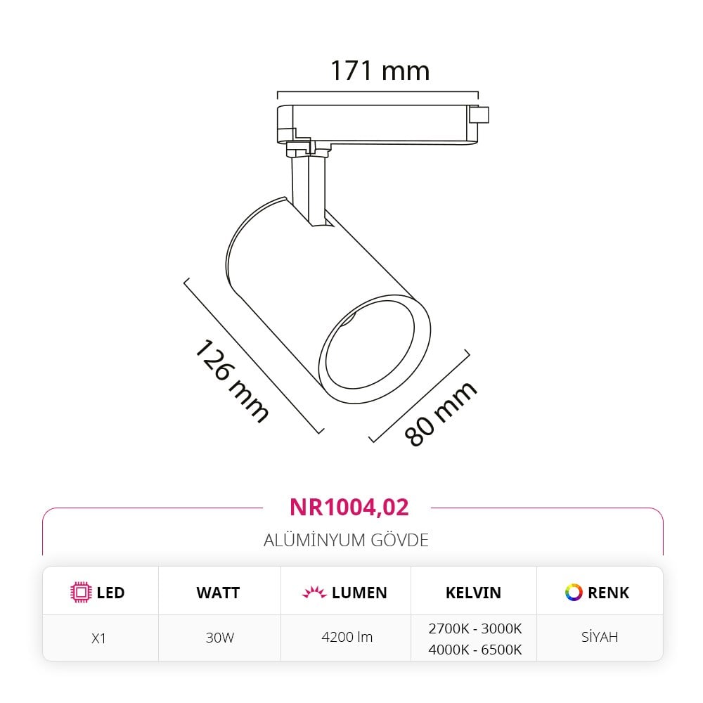 Nevo Dekoratif Ray Spot Siyah NR1004