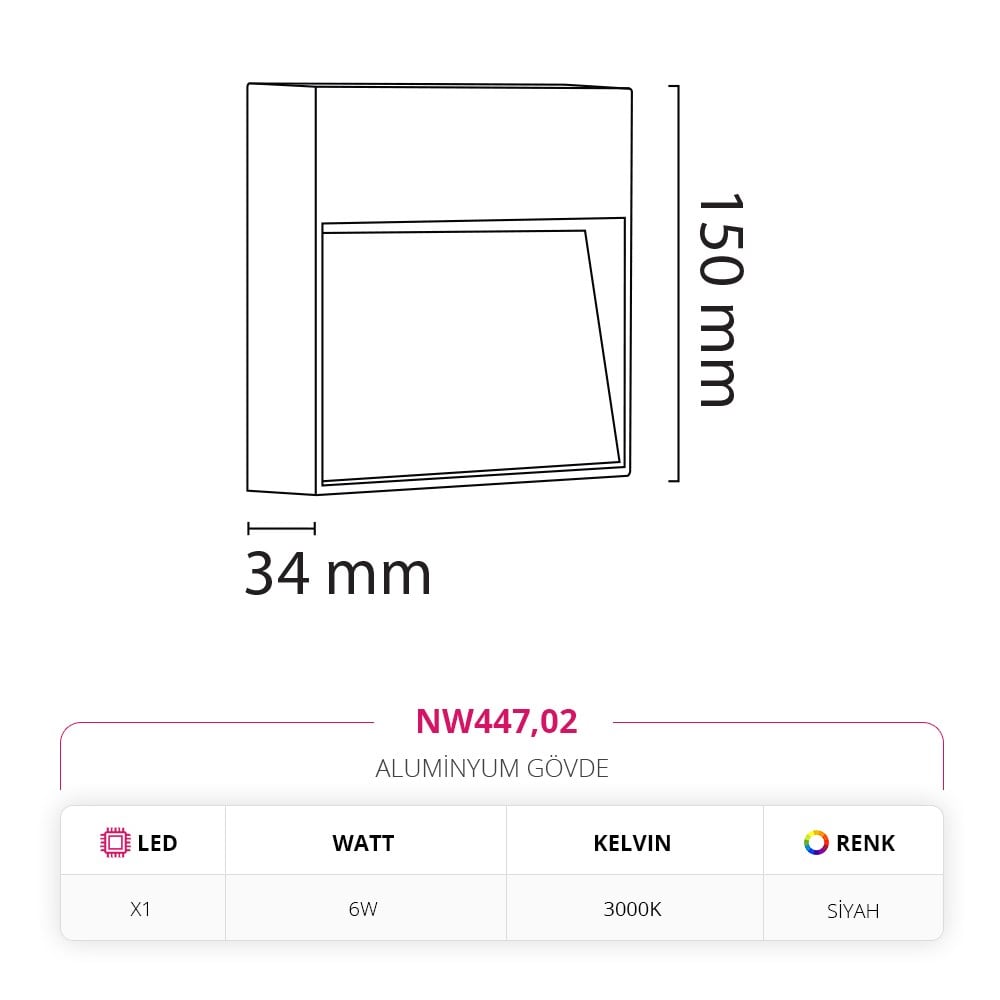 Nevo Dış Mekan Aplik Siyah NW447