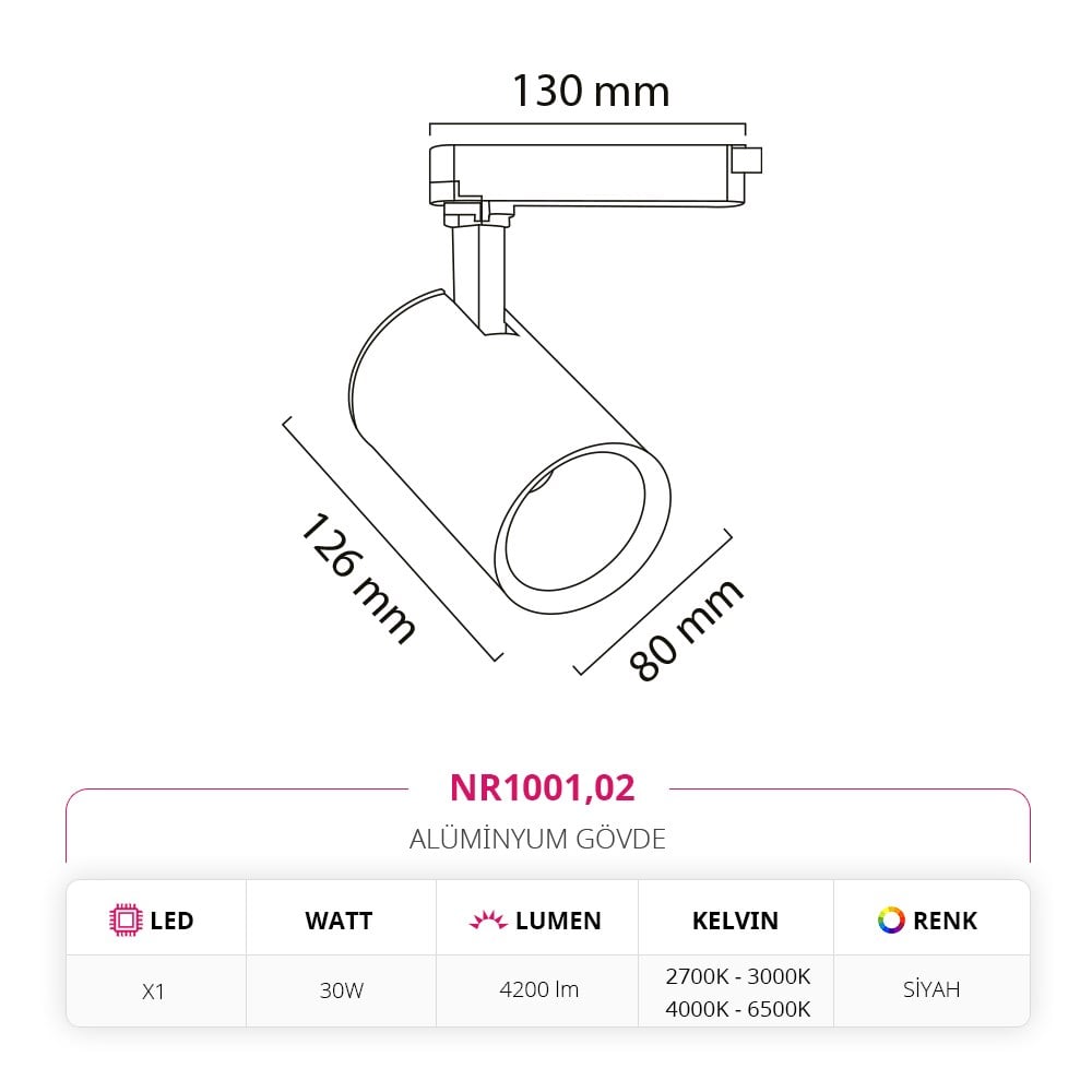 Nevo Driver Soketli Ray Spot Siyah NR1001