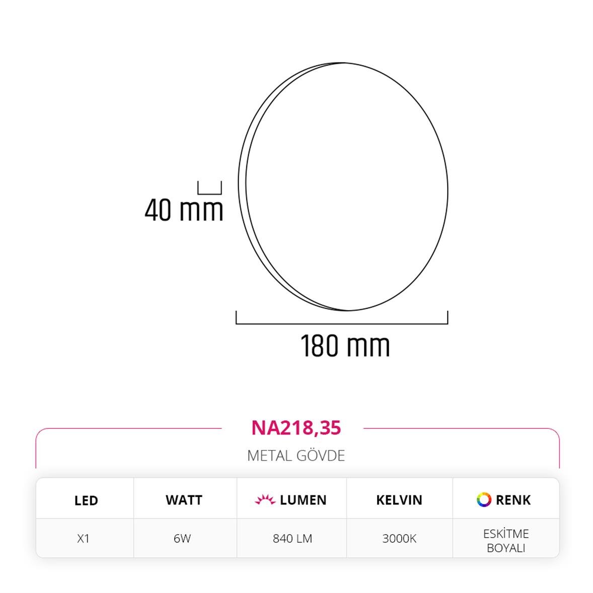 Nevo İç Mekan Aplik Eskitme Boyalı NA218