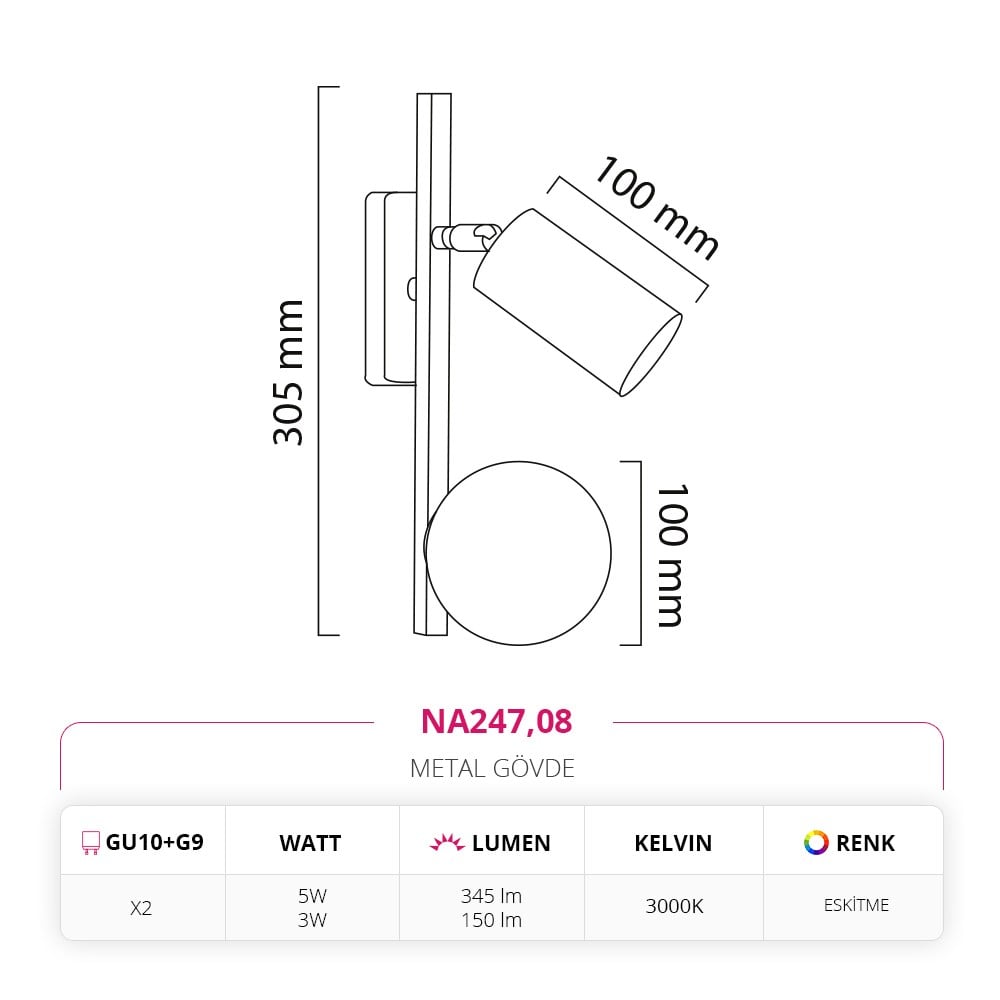 Nevo İç Mekan Aplik Eskitme NA247